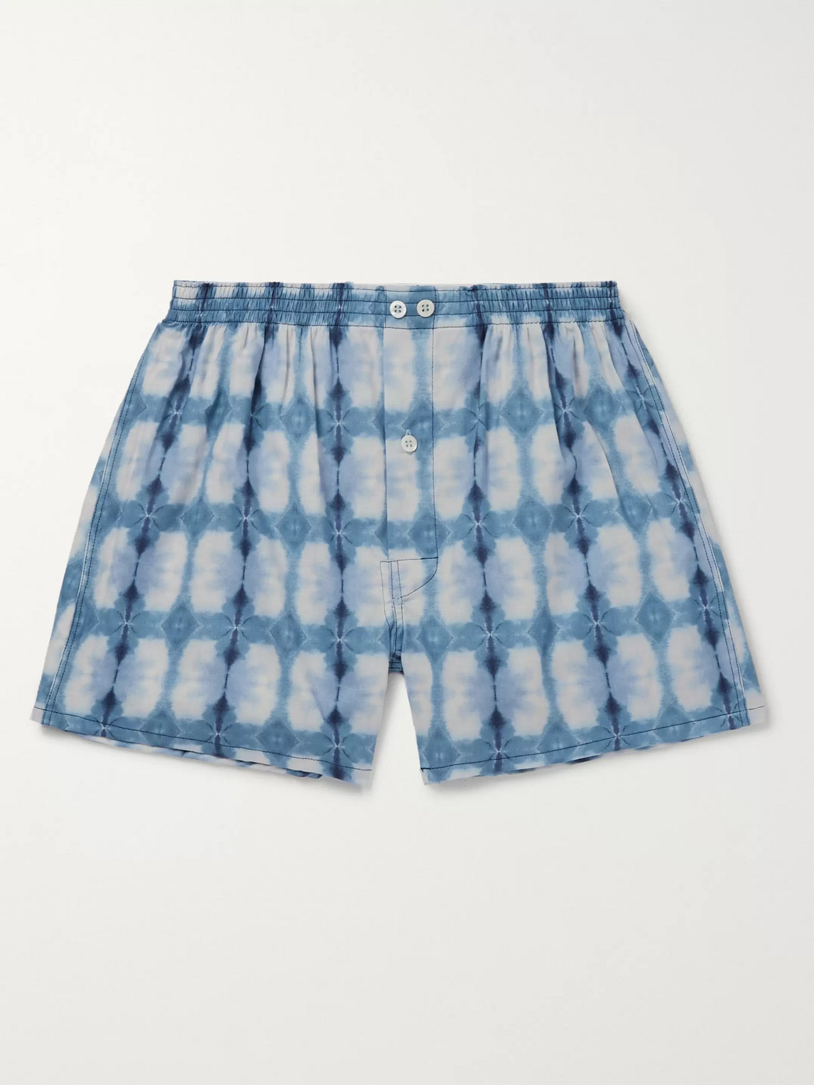 Anonymous Ism Printed Voile Boxer Shorts In Blue