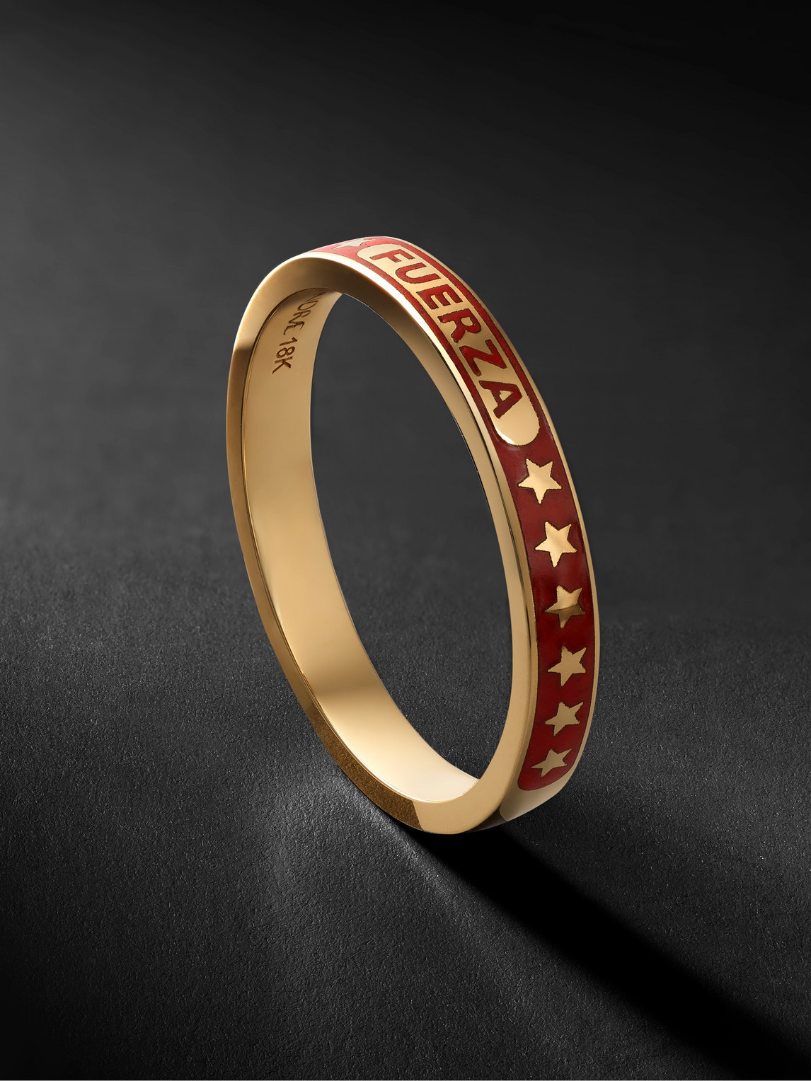 Foundrae Fuerza 18-karat Gold And Enamel Ring In Red