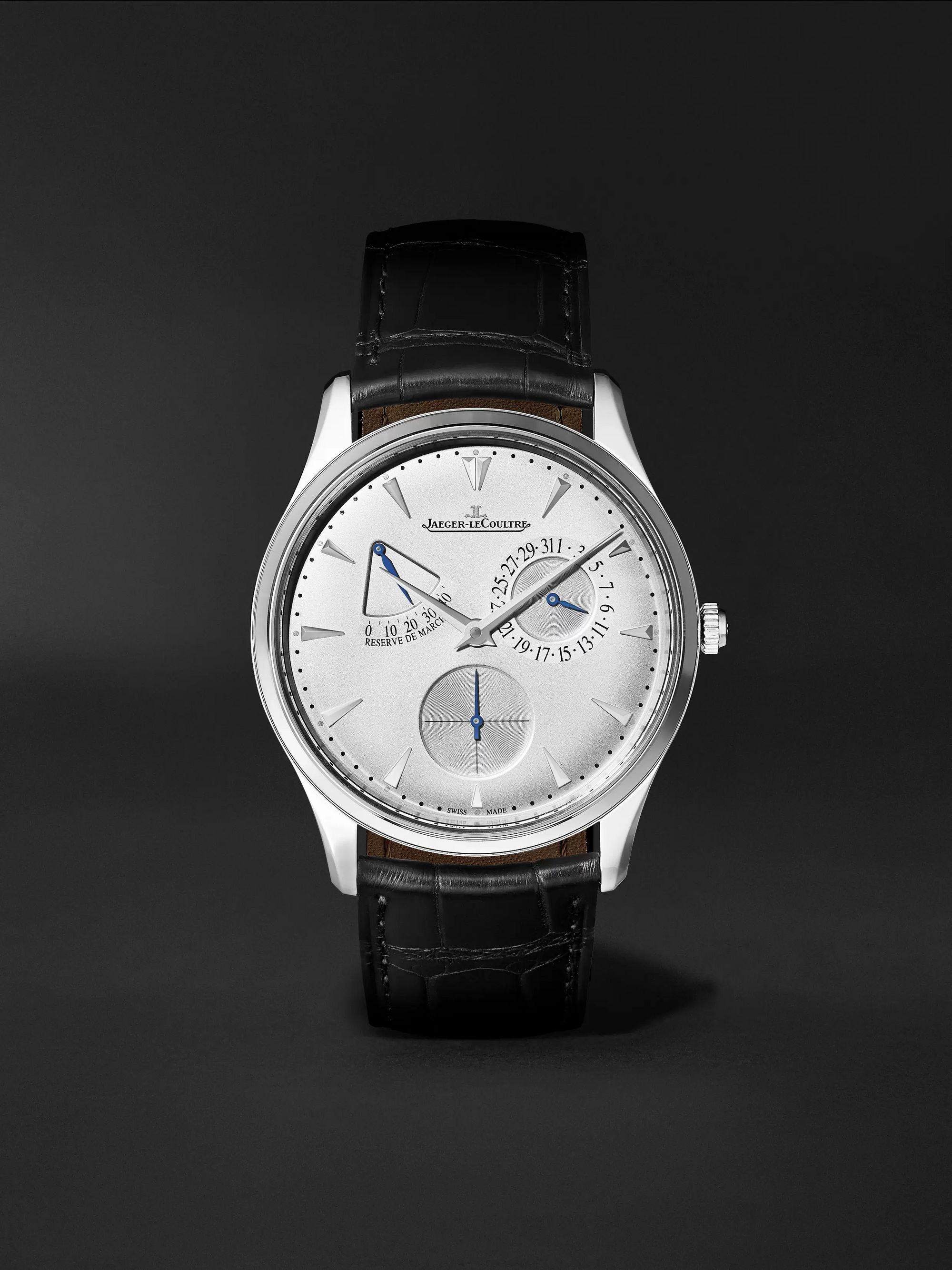 JAEGER-LECOULTRE Master Ultra Thin Réserve De Marche Automatic 39mm Stainless Steel and Alligator Watch, Ref No. Q1378420