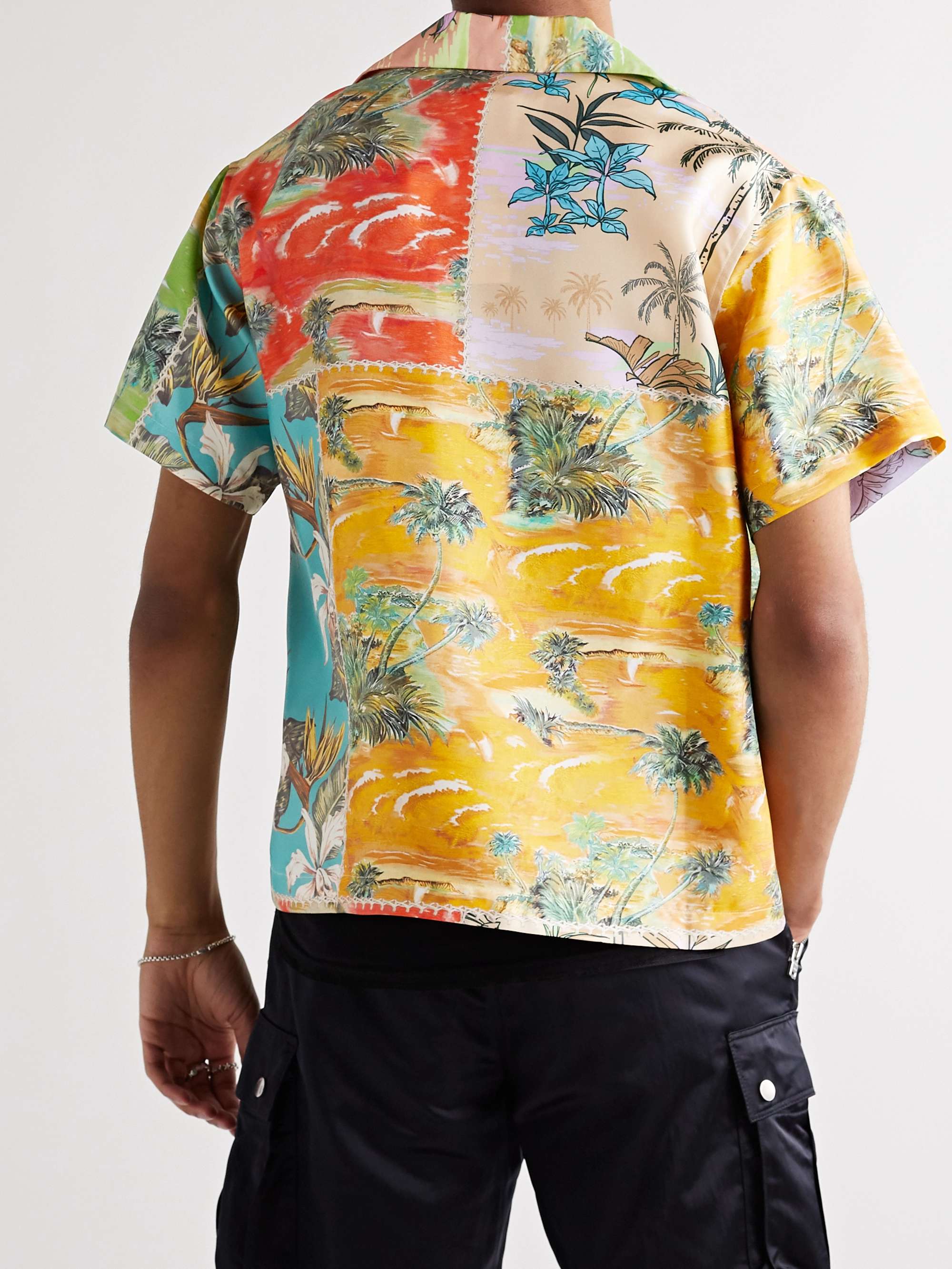 AMIRI Camp-Collar Floral-Print Silk-Twill Shirt
