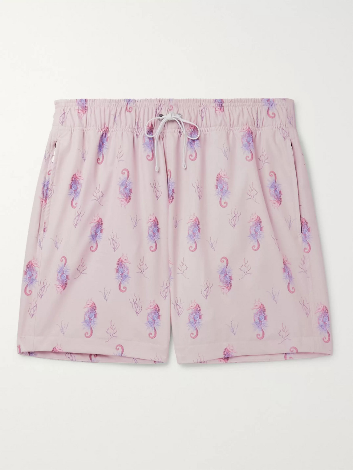 Amiri Mid-length Printed Swim Shorts In Pink