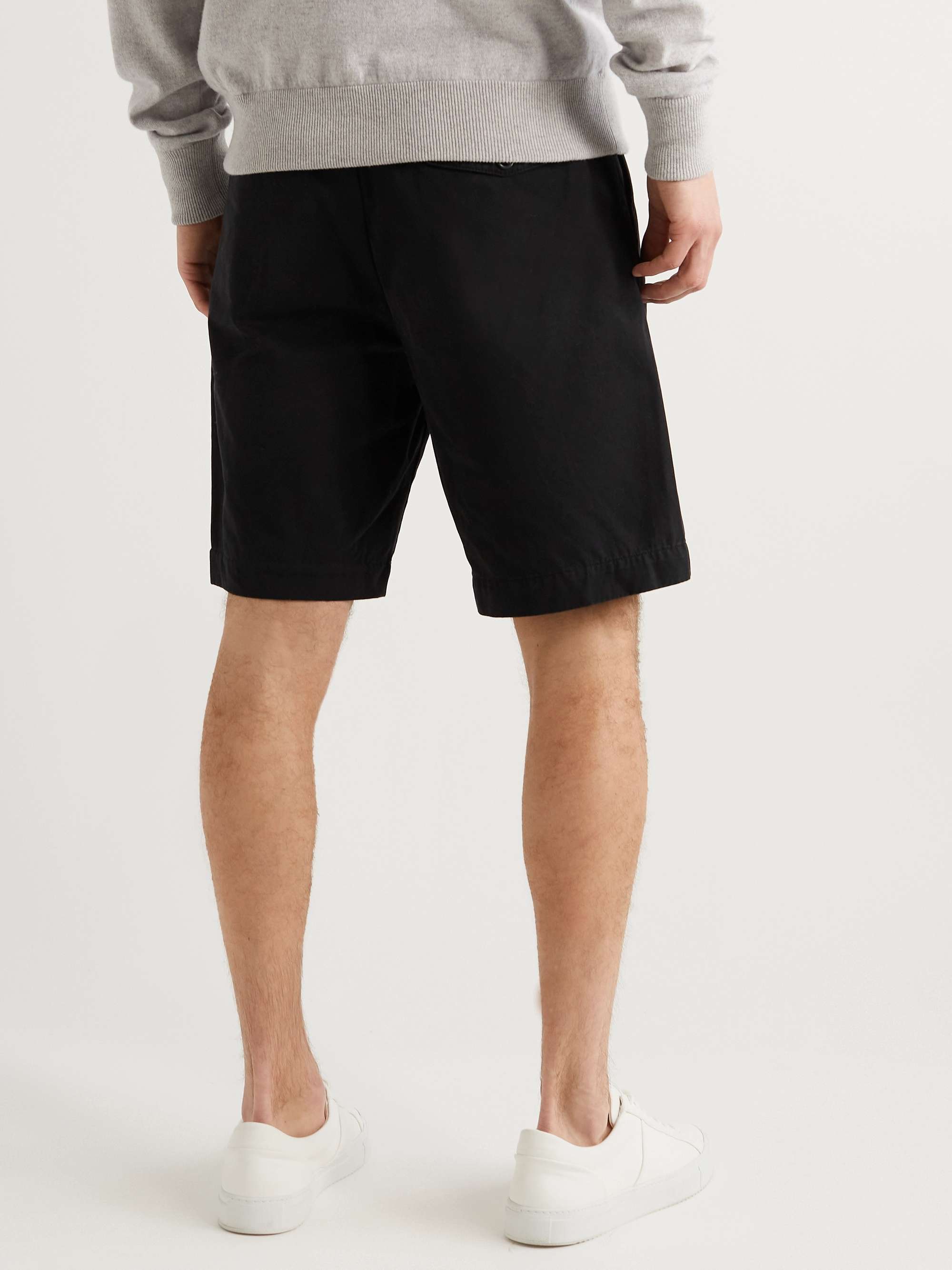 Garment-dyed Cotton-twill Bermuda Shorts in Black for Men Mens Clothing Shorts Bermuda shorts MR P 