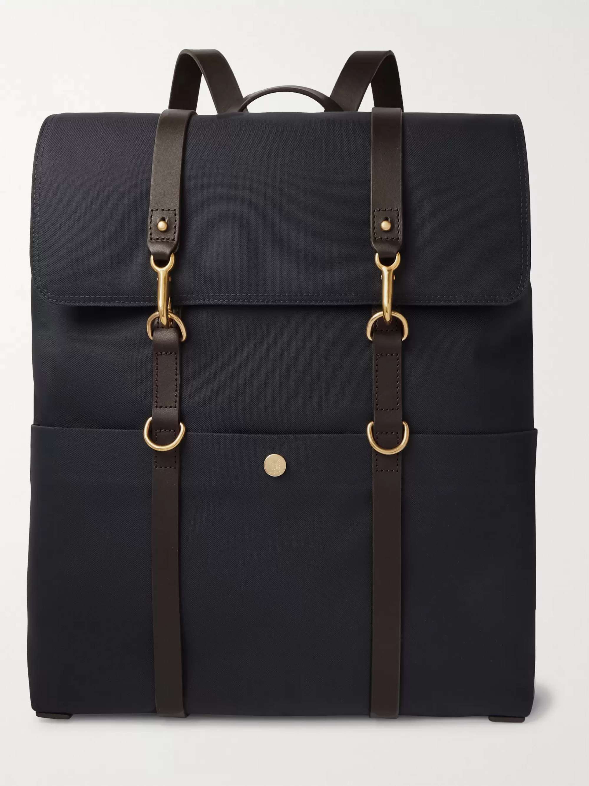 MISMO Leather-Trimmed Canvas Backpack