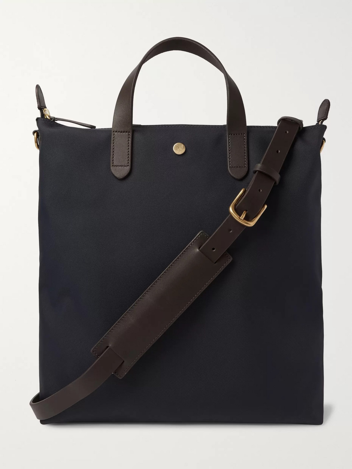 MISMO LEATHER-TRIMMED NYLON TOTE BAG