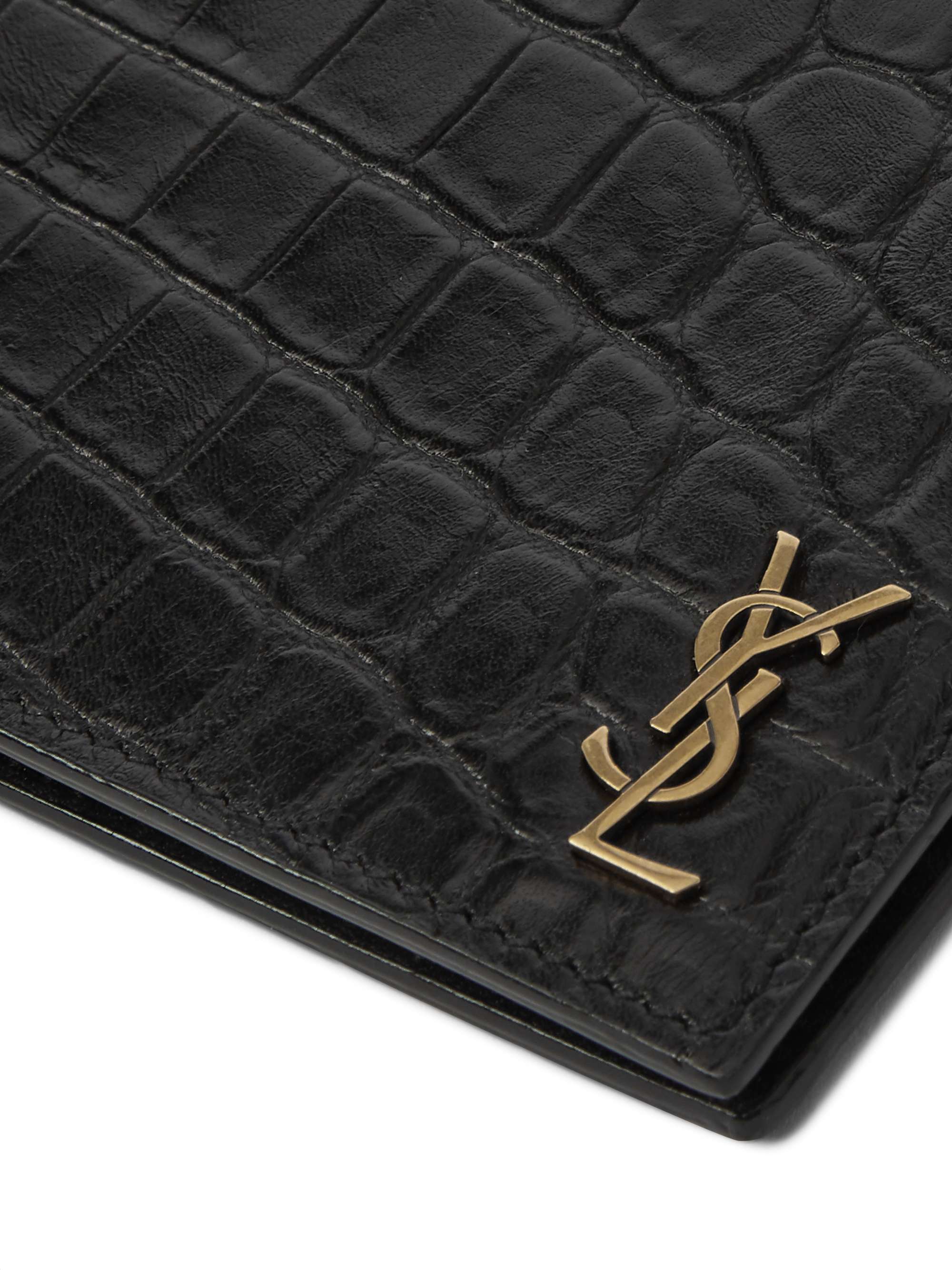 SAINT LAURENT Logo-Appliquéd Leather Wallet with Money Clip
