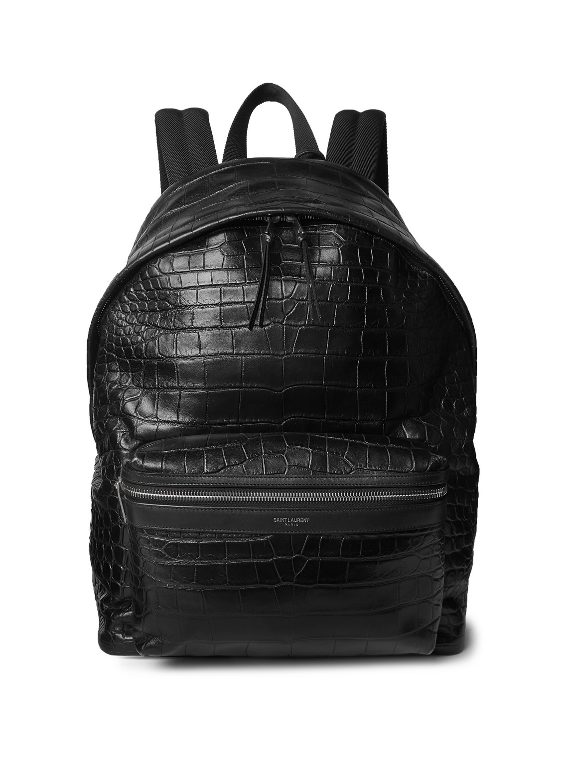 City Croc-Effect Leather Backpack
