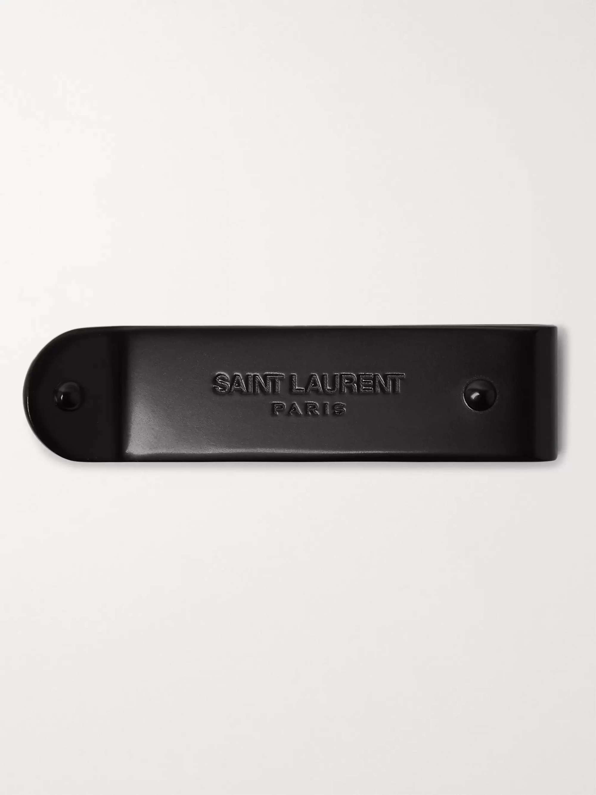SAINT LAURENT Logo-Engraved Gunmetal-Tone Money Clip