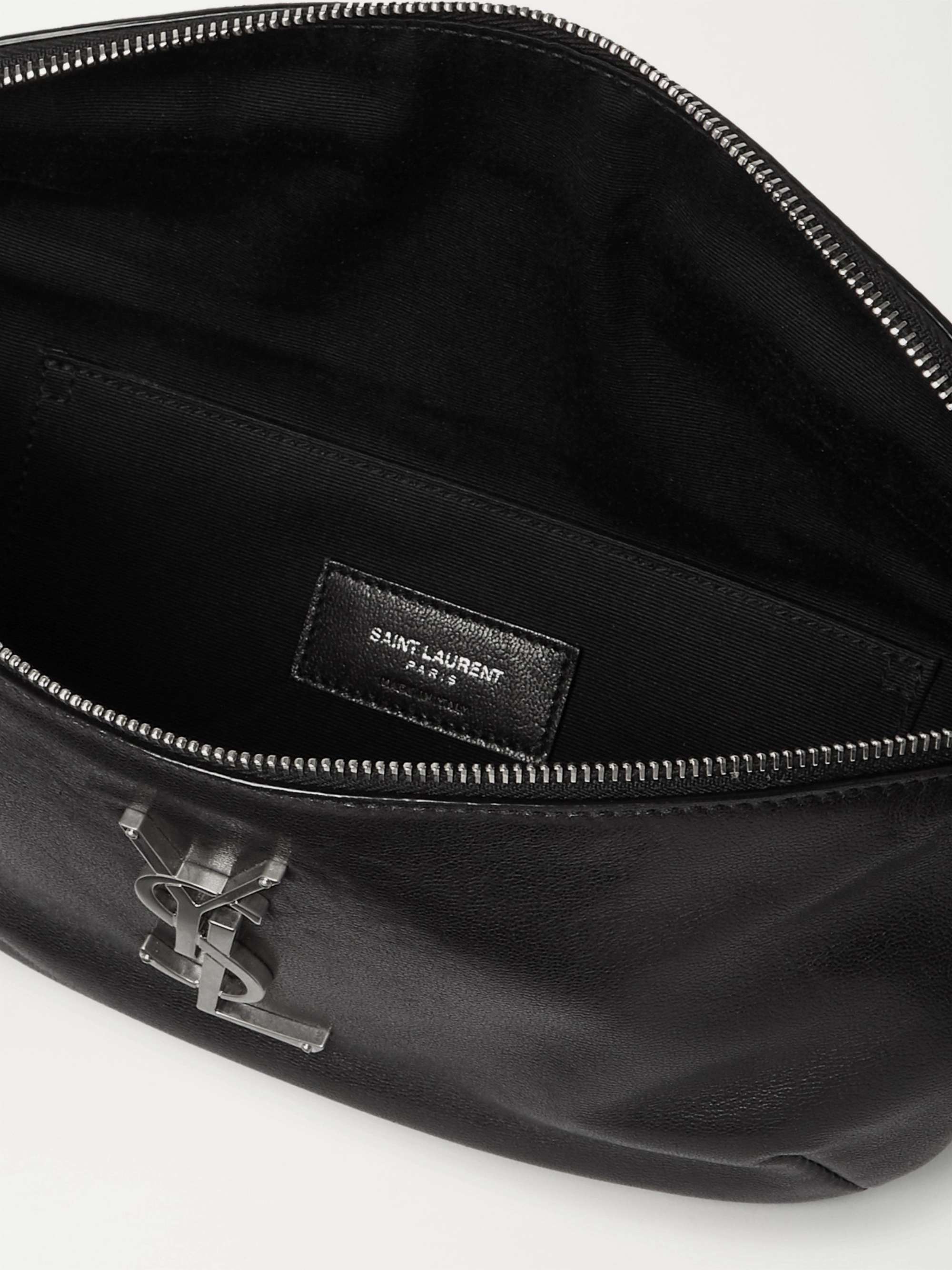 SAINT LAURENT Logo-Appliquéd Leather Belt Bag