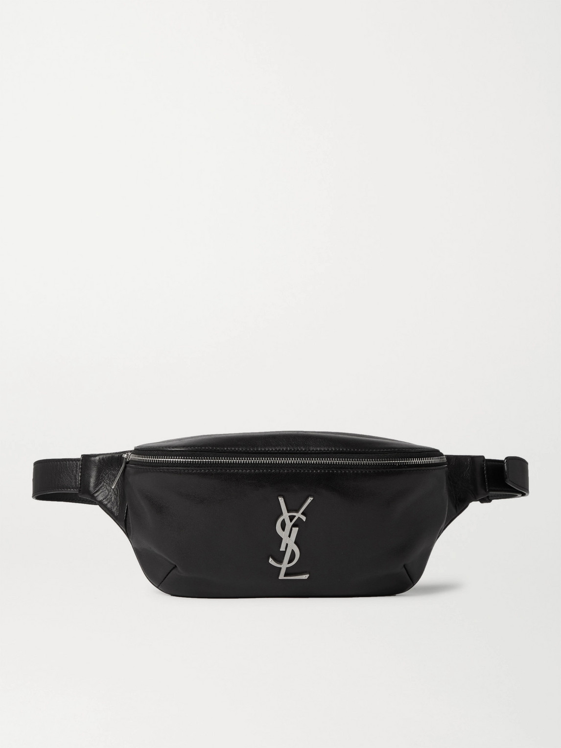Saint Laurent Logo-appliquéd Leather Belt Bag In Black