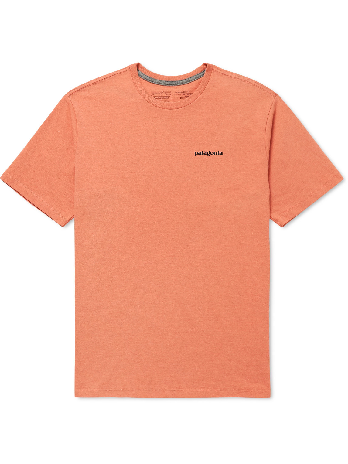 Patagonia P-6 Logo Responsibili-tee Printed Cotton-blend Jersey T-shirt In Orange
