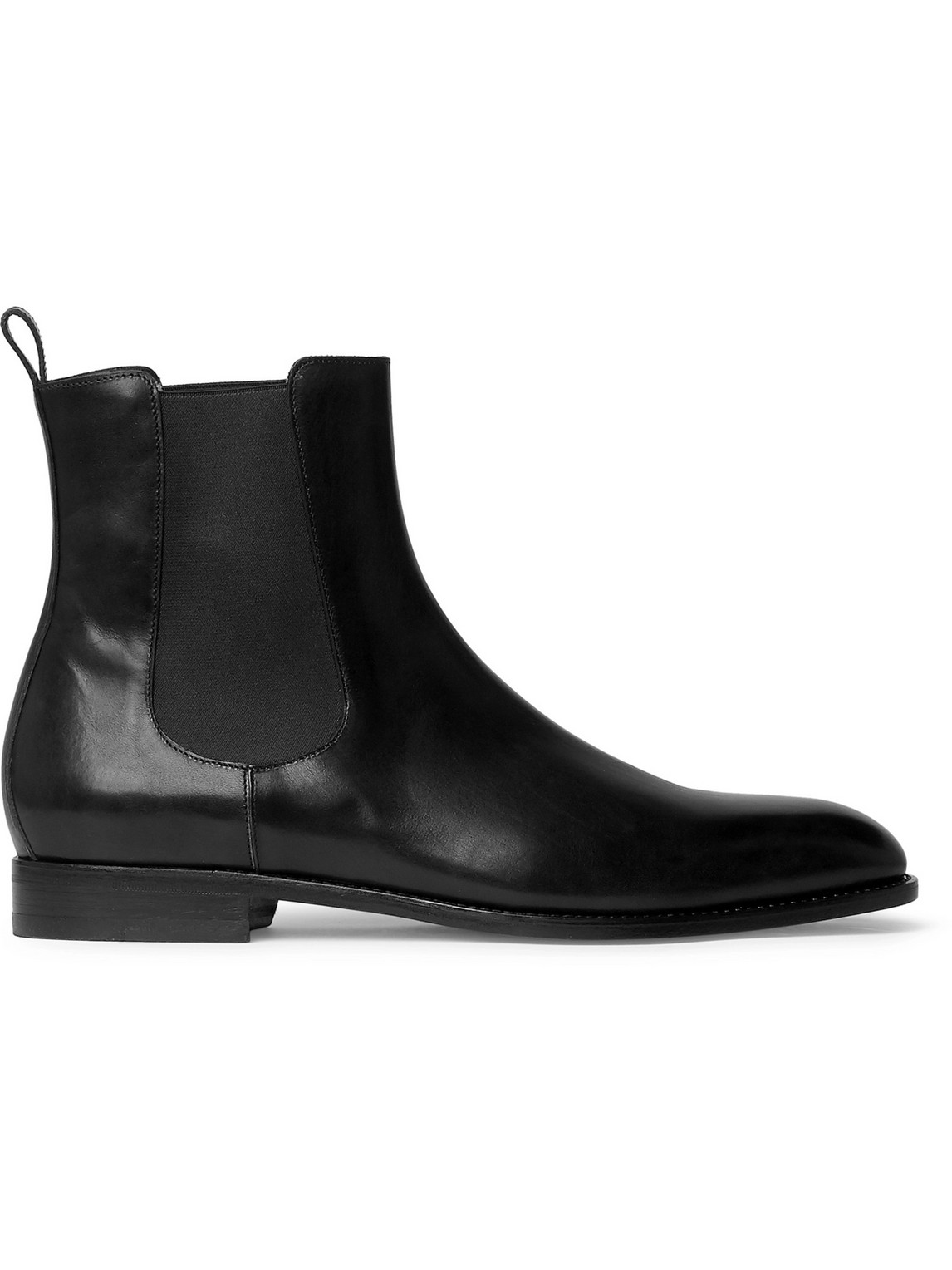 Delsa Polished-Leather Chelsea Boots