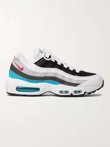NIKE Air Max 95 Panelled Leather and Mesh Sneakers