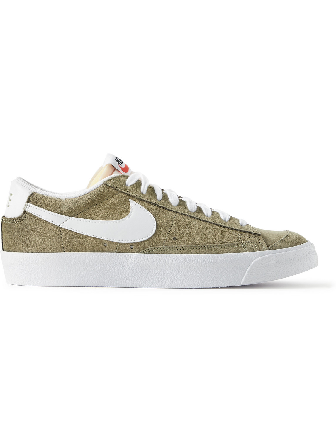 Nike Blazer Low '77 Leather-trimmed Suede Sneakers In Green