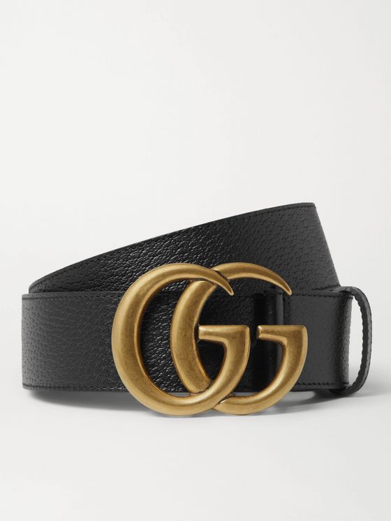 gucci pebbled leather belt