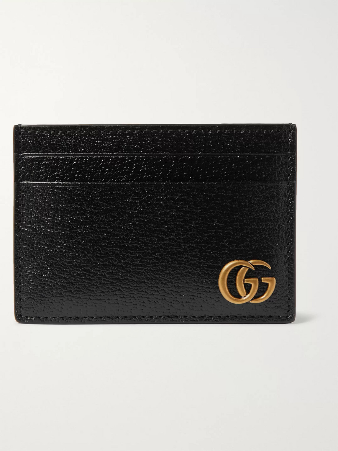 GUCCI GG MARMONT FULL-GRAIN LEATHER CARDHOLDER WITH MONEY CLIP