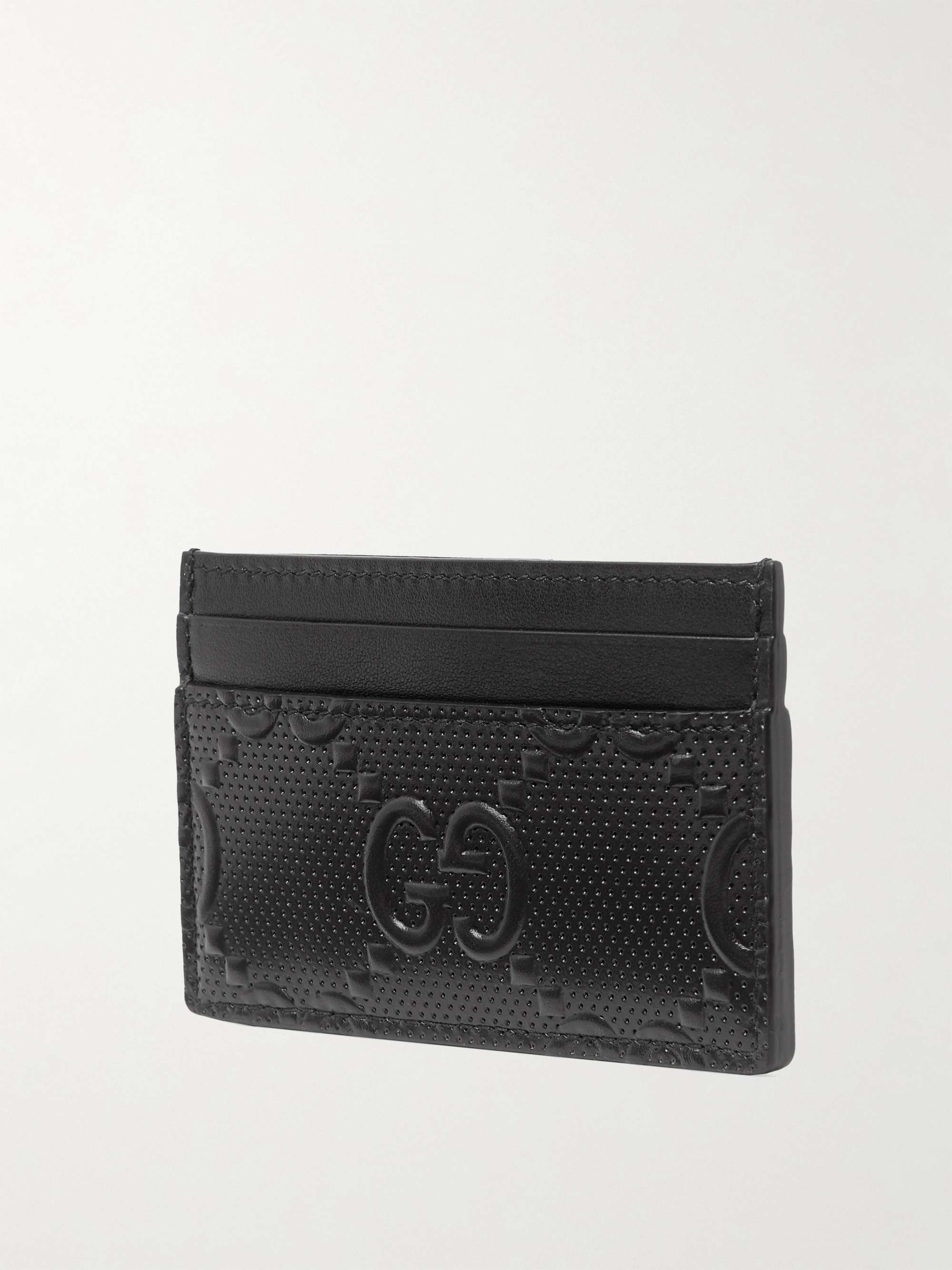GUCCI GG Tennis Logo-Embossed Leather Cardholder