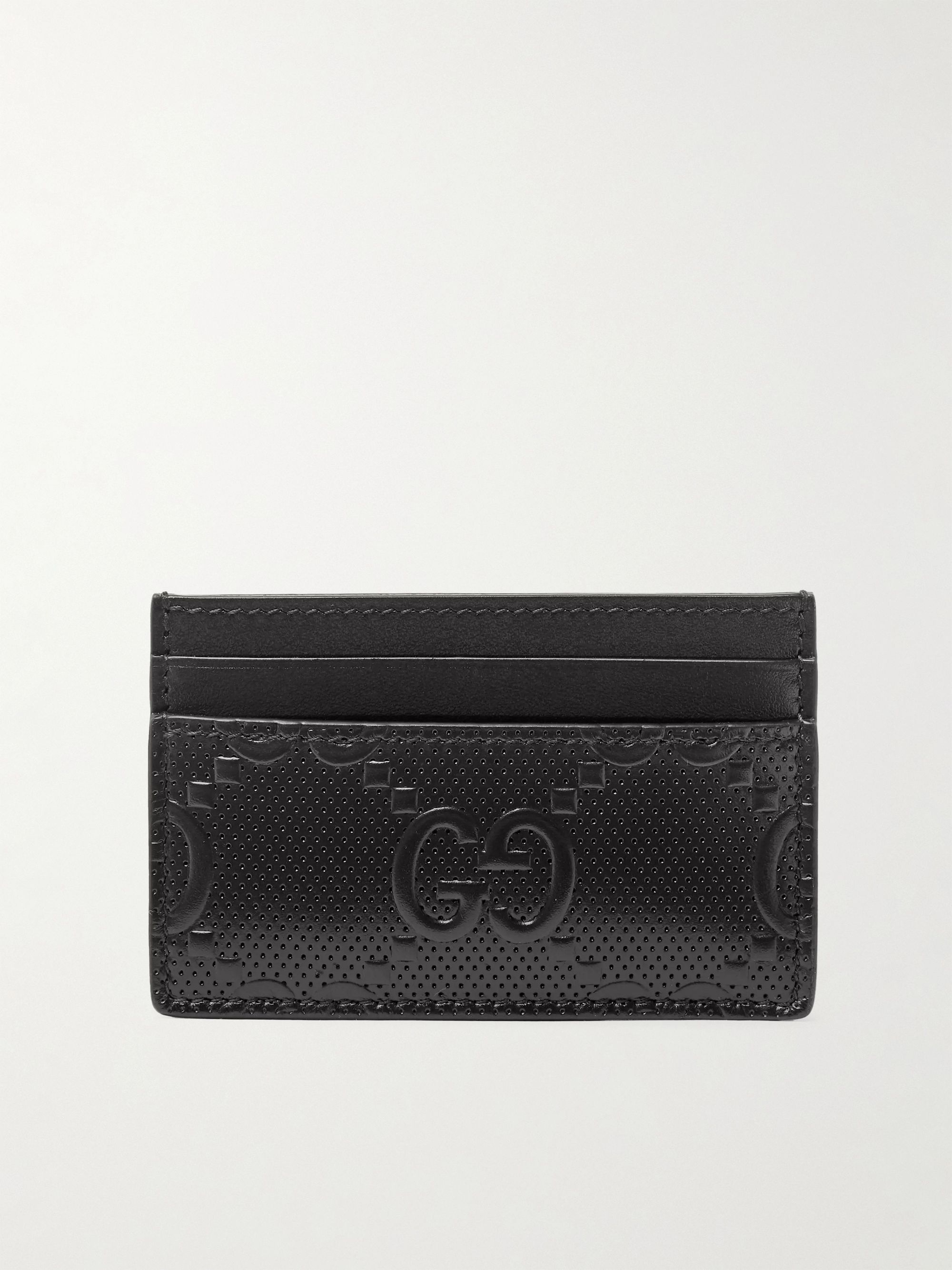 구찌 카드지갑 Gucci GG Tennis Logo-Embossed Leather Cardholder,Black