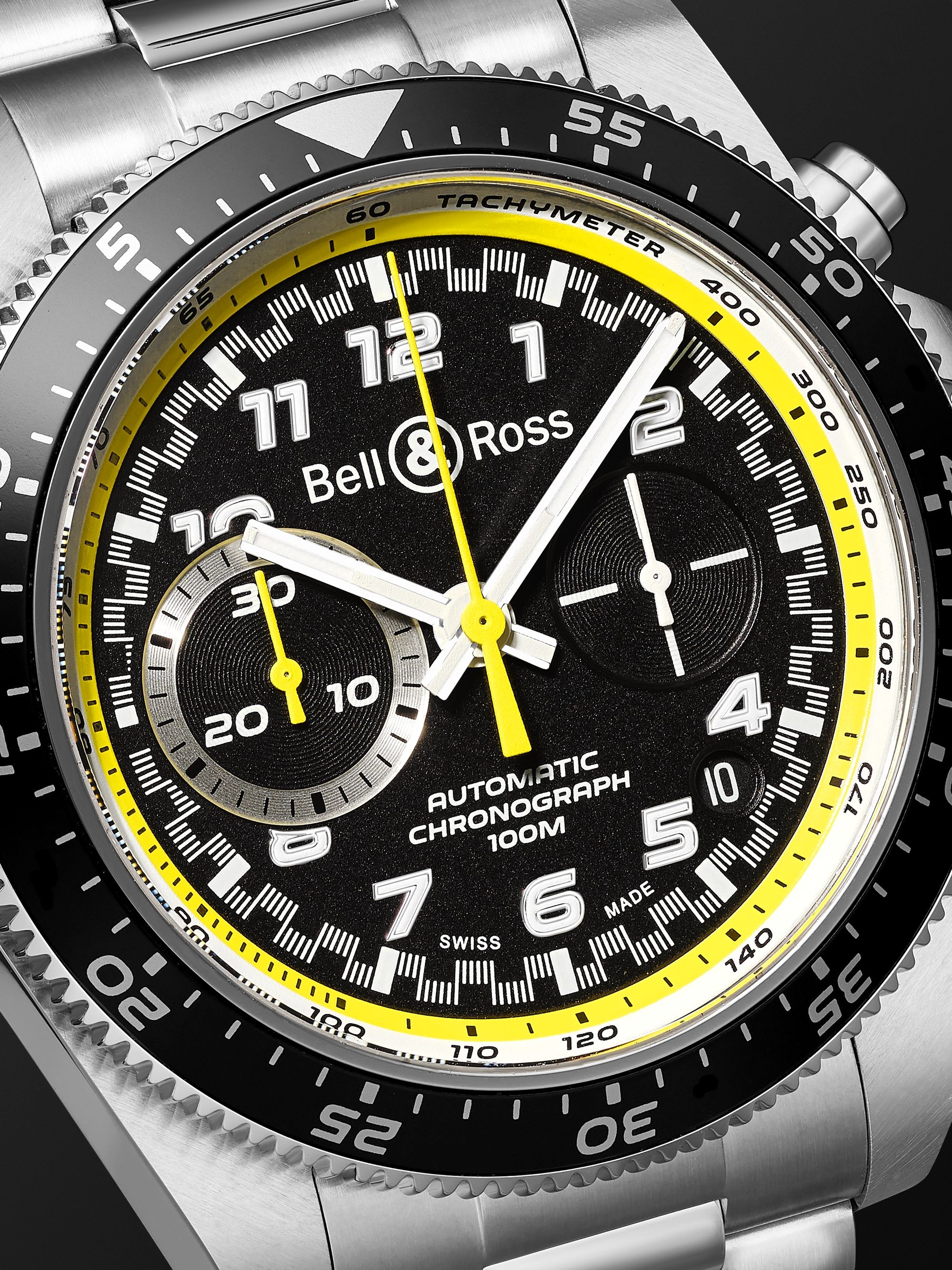 BELL & ROSS BR V3-94 R.S.20 Limited Edition Automatic Chronograph 43mm Stainless Steel Watch, Ref. No. BRV394-RS20/SST