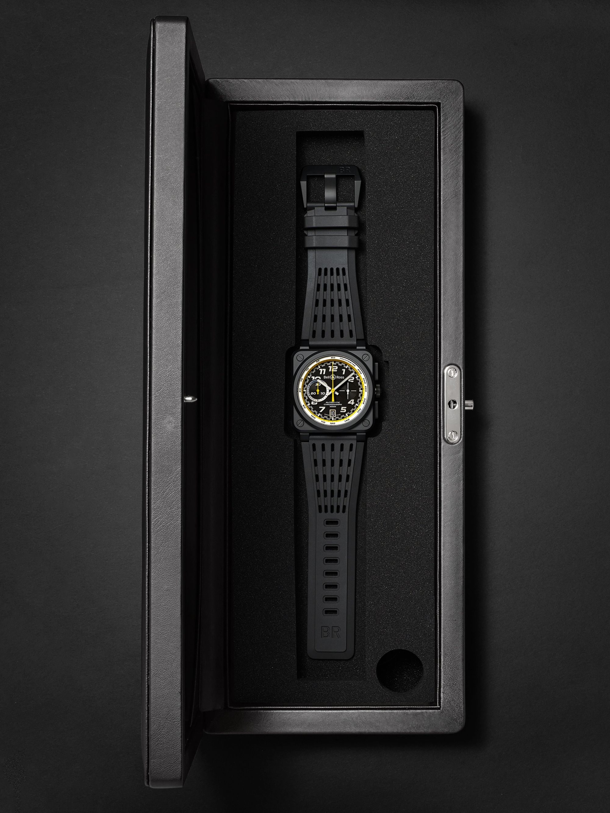 BELL & ROSS BR 03-94 R.S.20 Limited Edition Automatic Chronograph 42mm Ceramic and Rubber Watch, Ref. No. BR0394-RS20/SRB