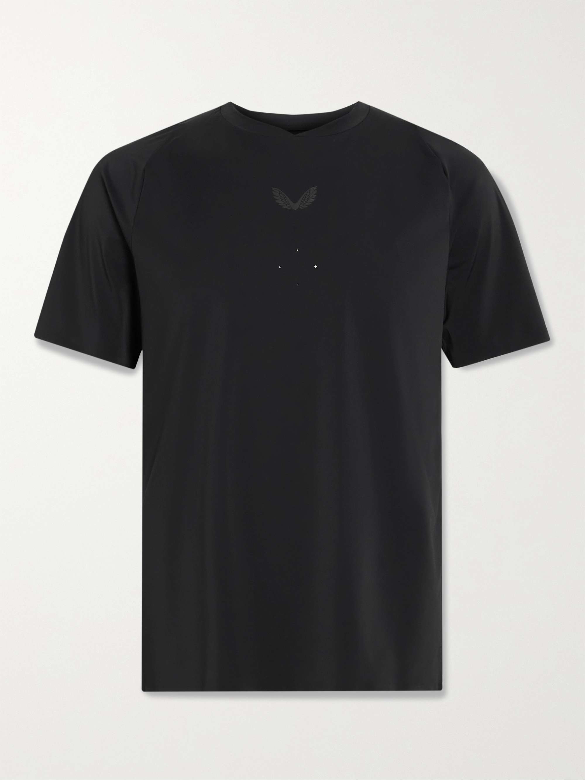 CASTORE Logo-Print Perforated Stretch-Jersey T-Shirt