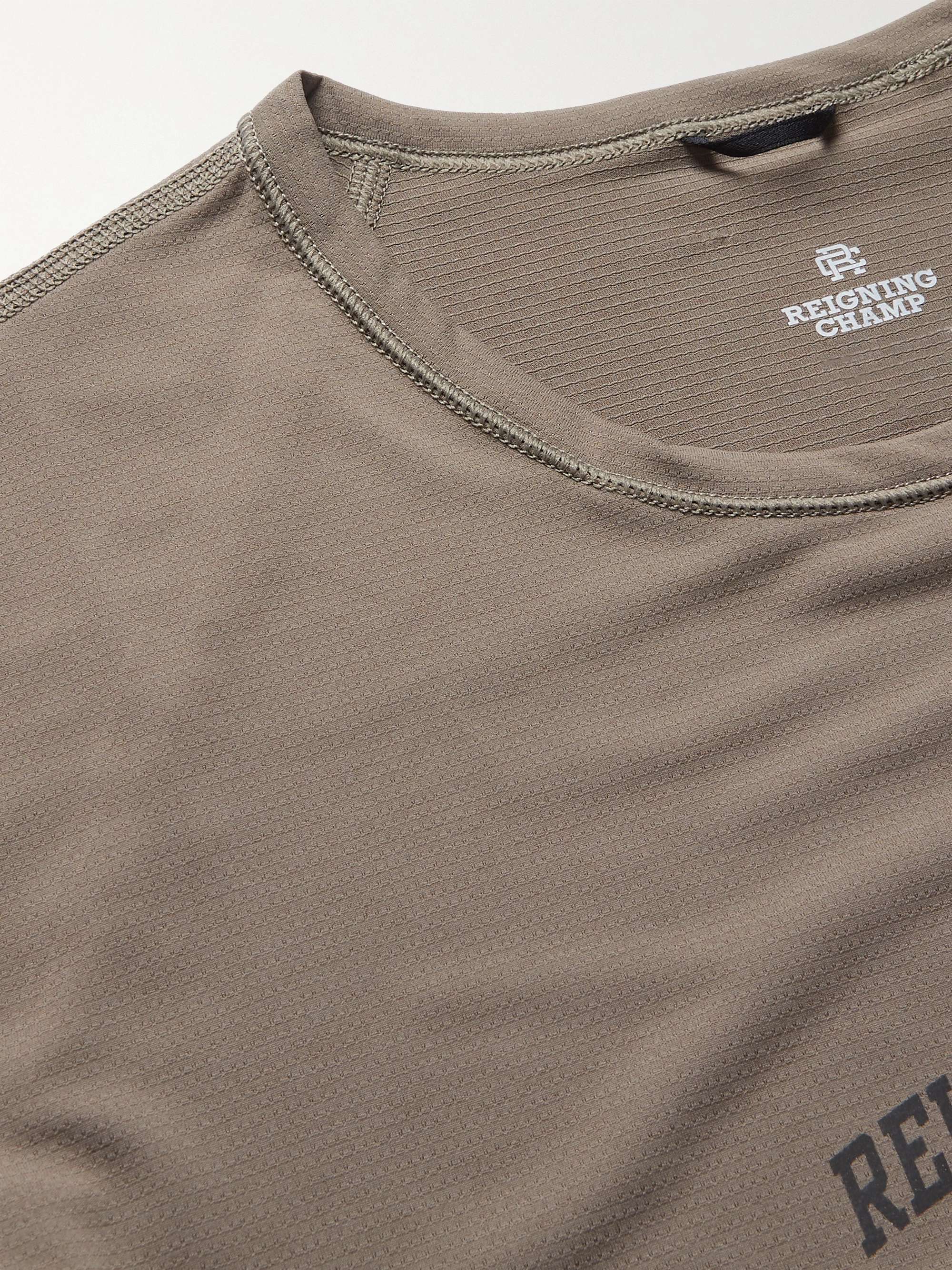 REIGNING CHAMP Slim-Fit Logo-Print Deltapeak 90 Mesh T-Shirt