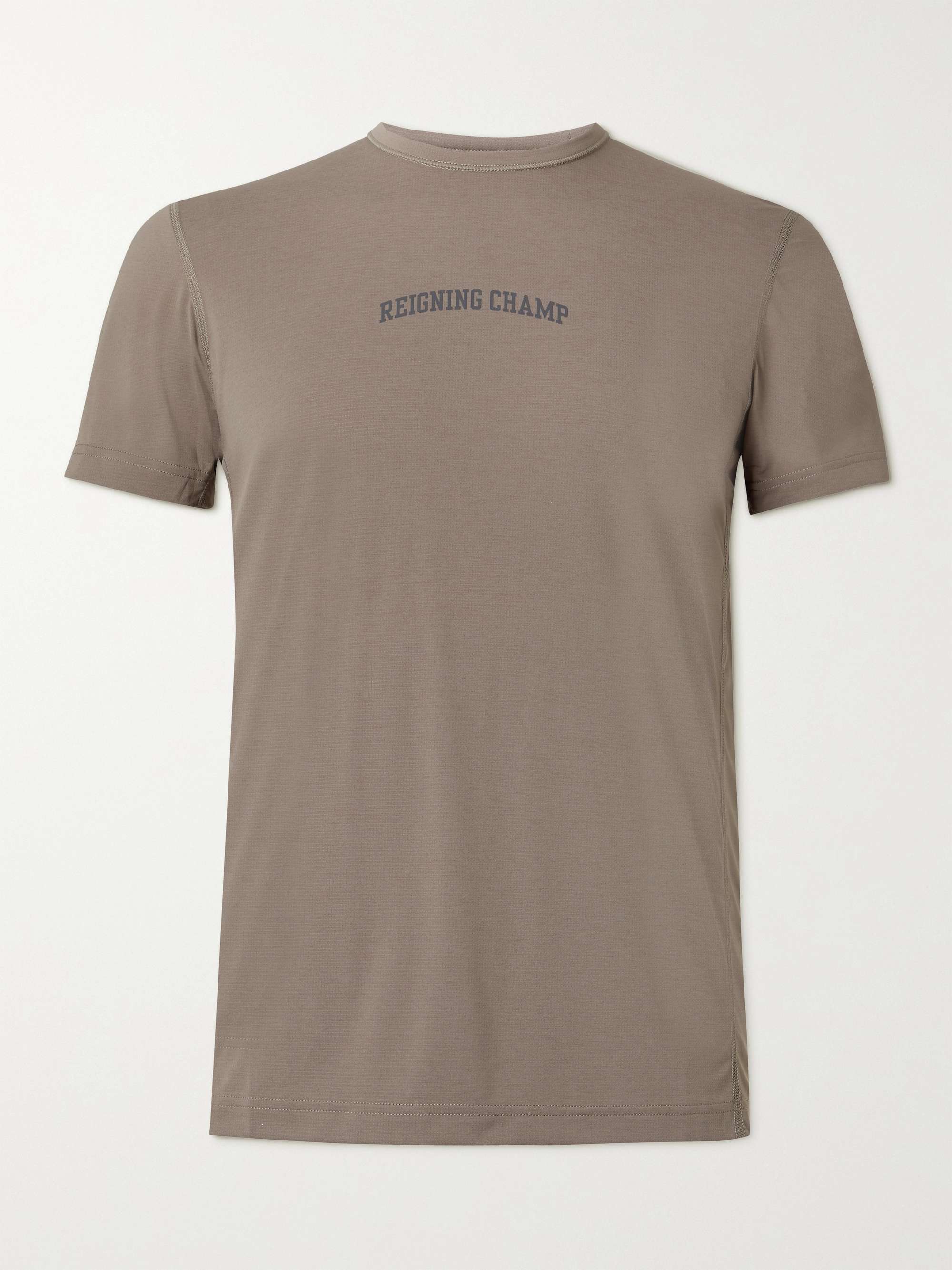 REIGNING CHAMP Logo-Print Deltapeak 90 Mesh T-Shirt