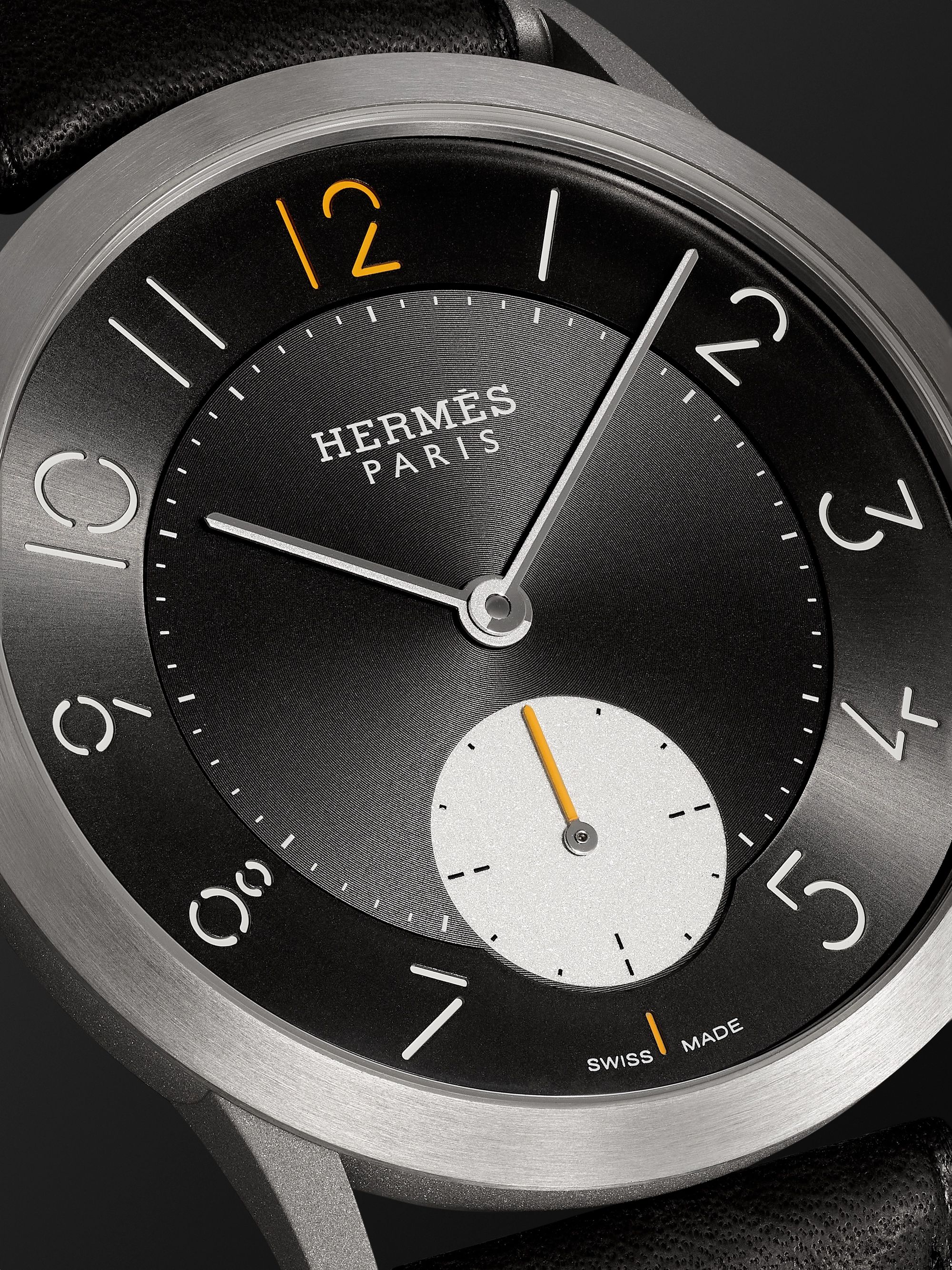 HERMÈS TIMEPIECES Slim d’Hermès Titane 39.5mm Titanium and Alligator Watch, Ref. No. 052845WW00
