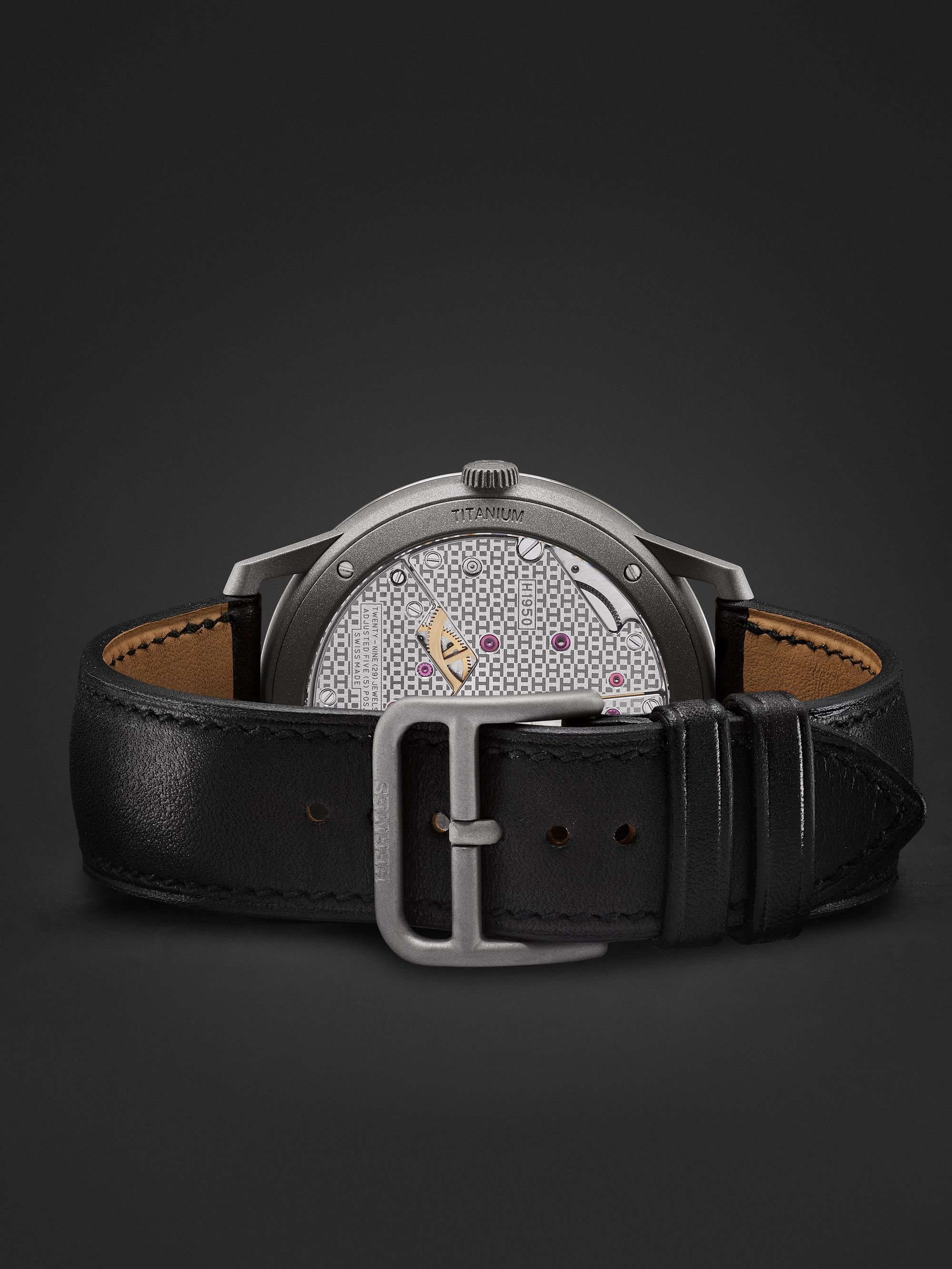 HERMÈS TIMEPIECES Slim d’Hermès Titane 39.5mm Titanium and Alligator Watch, Ref. No. 052845WW00