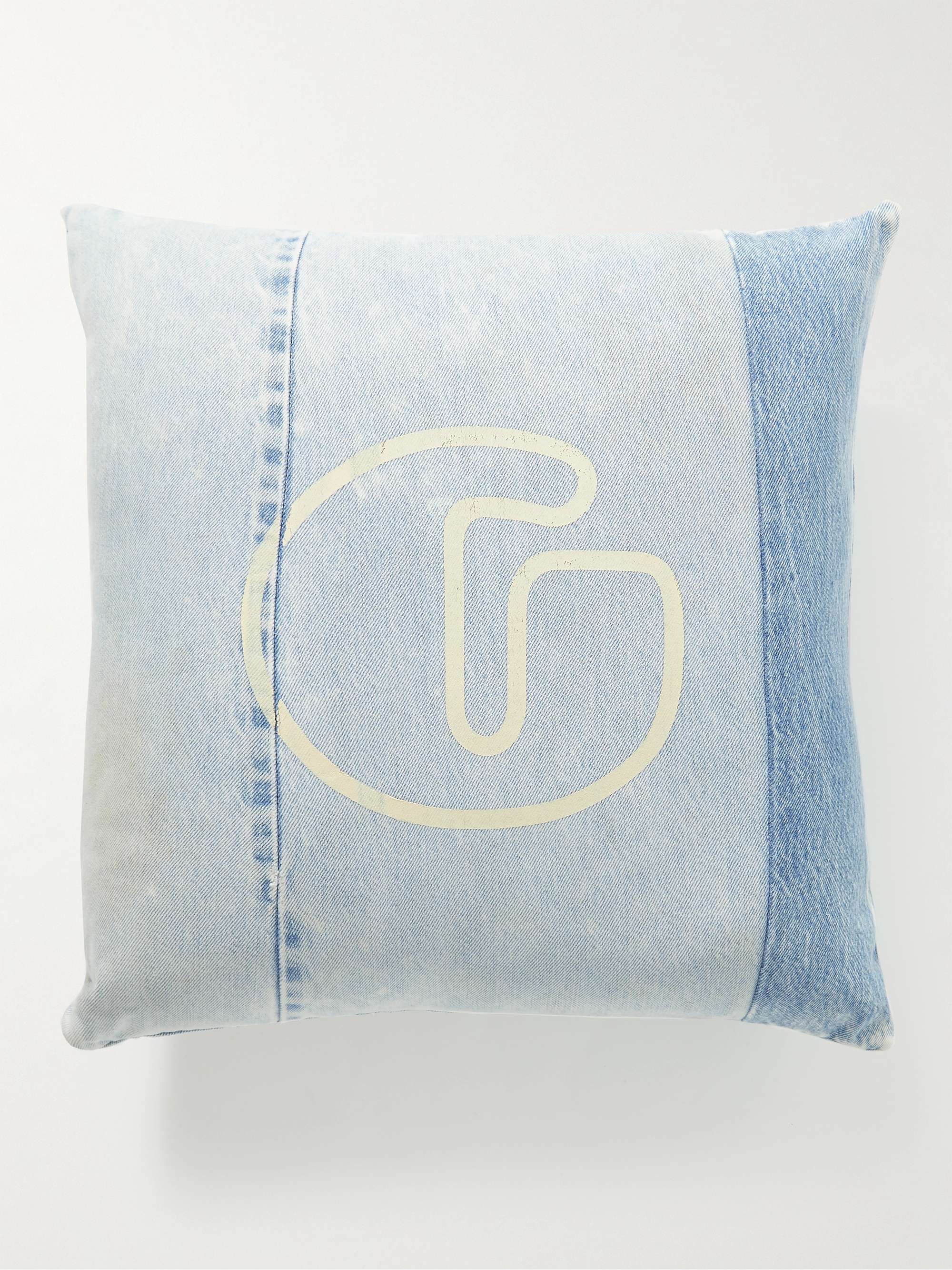 GALLERY DEPT. Logo-Print Denim Pillow