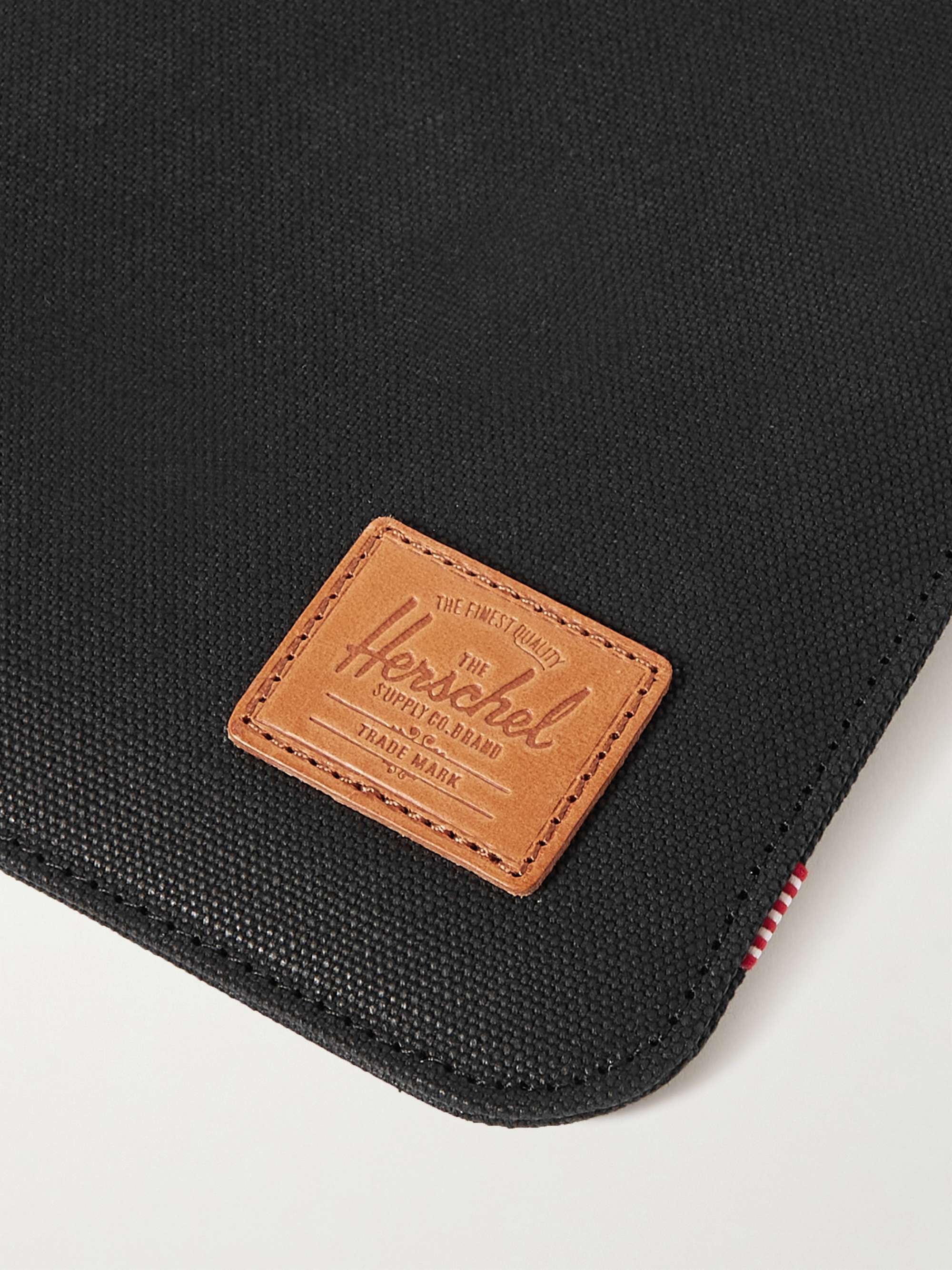 HERSCHEL SUPPLY CO Spokane Logo-Appliquéd Leather-Trimmed Canvas Laptop Case