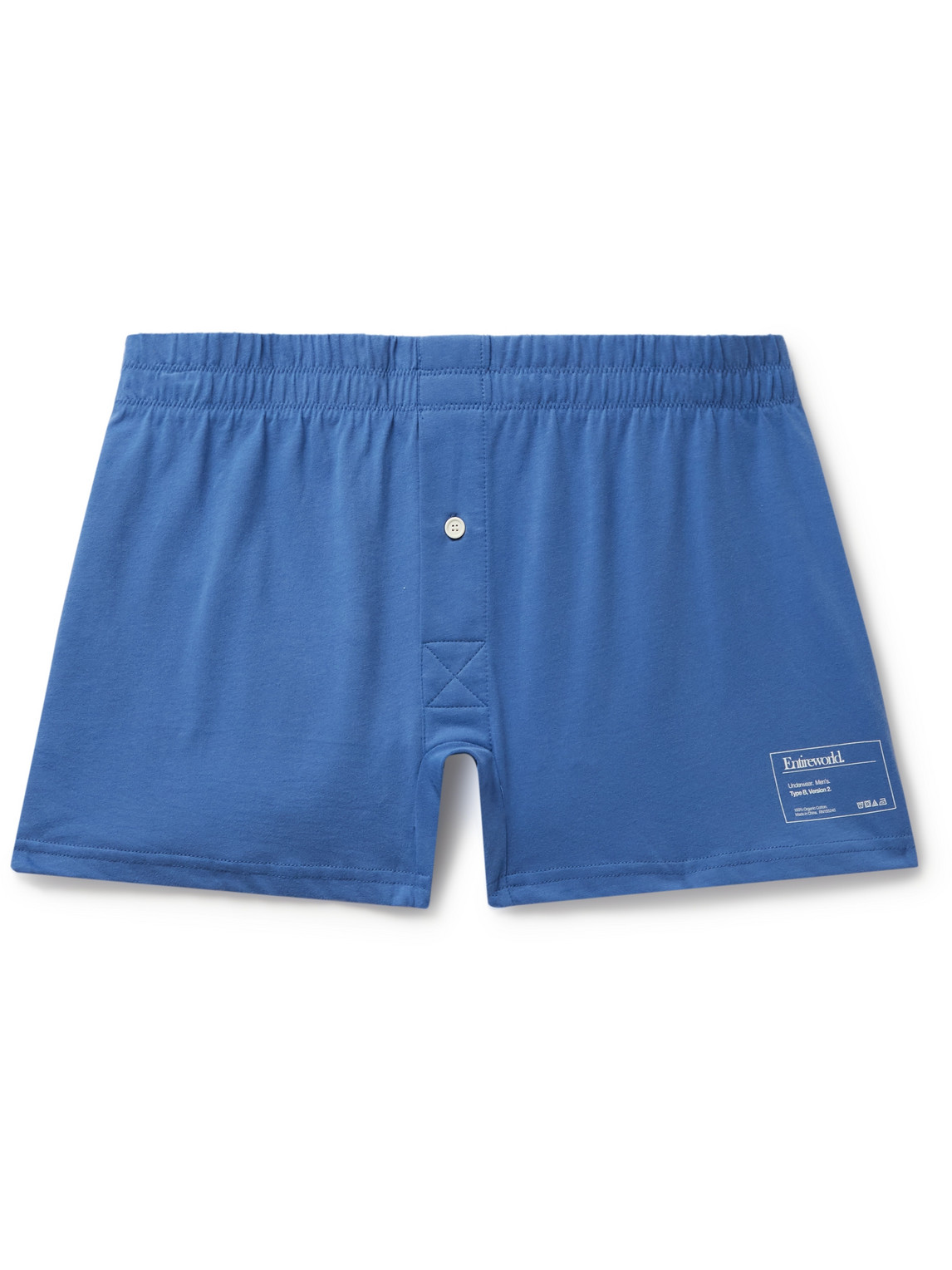 Entireworld Type B Version 2 Slim-fit Organic Cotton-jersey Boxer Shorts In Blue