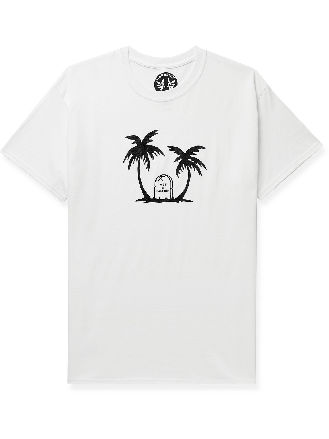 Paradise Rest In  Printed Cotton-jersey T-shirt In White