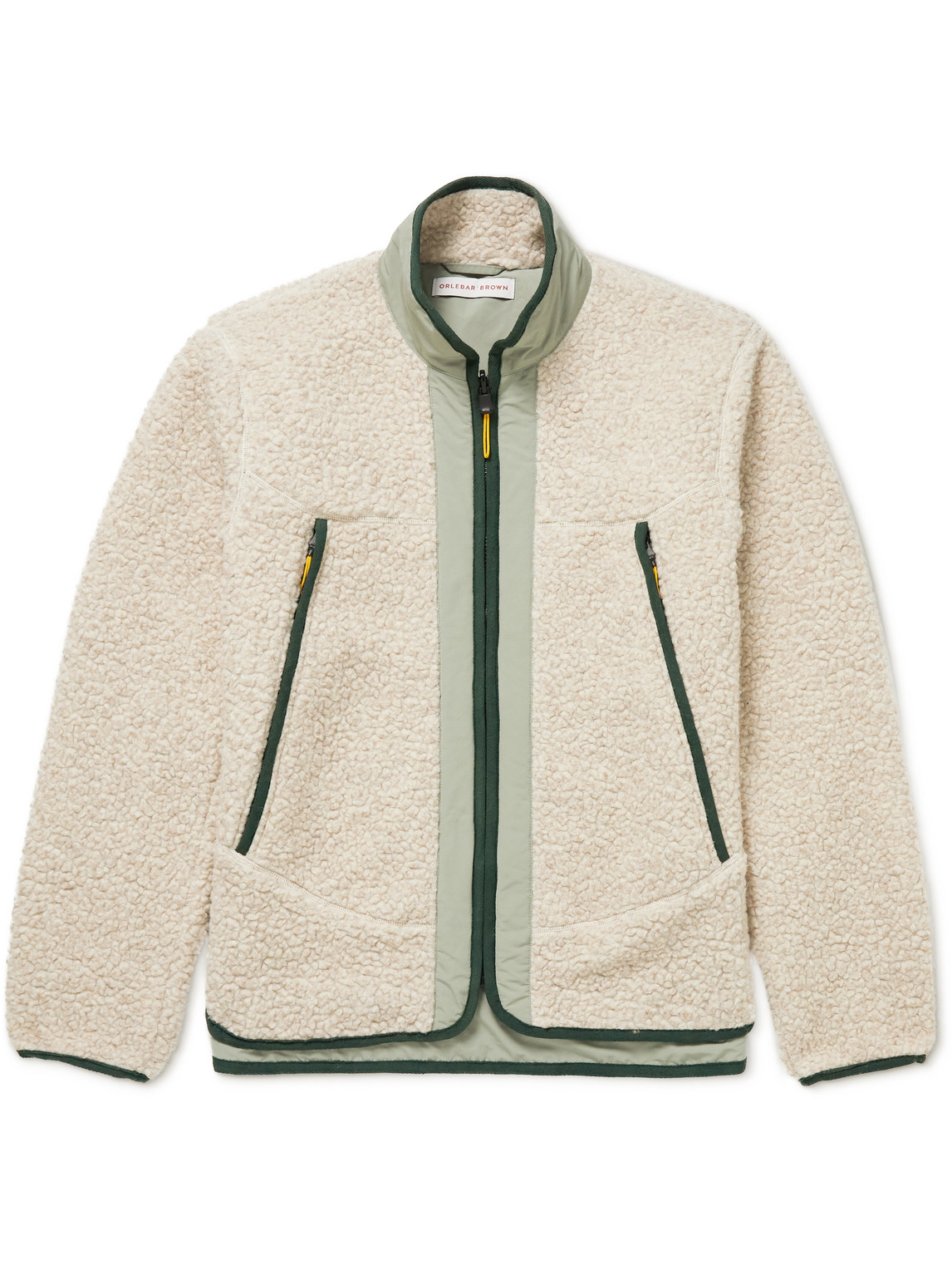 ORLEBAR BROWN BAIRD CANVAS AND SHELL-TRIMMED FLEECE JACKET