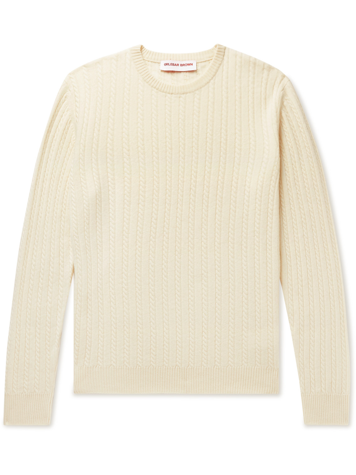 Orlebar Brown Walden Cable-knit Merino Wool Sweater In White