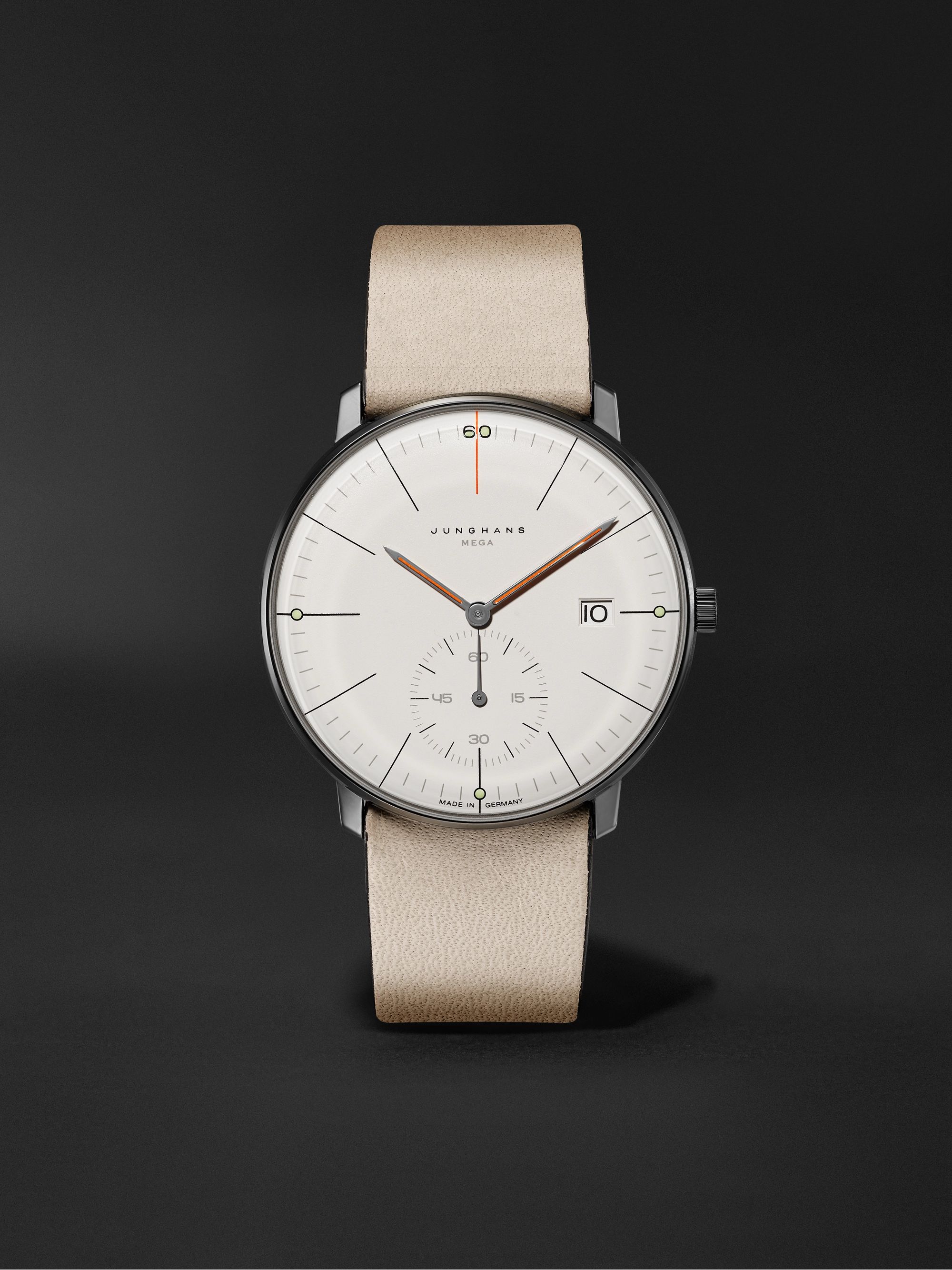 JUNGHANS Max Bill Edition Set 60 Automatic 38mm Stainless Steel and Textured-Leather Watch Set, Ref. No. 27/4109.00