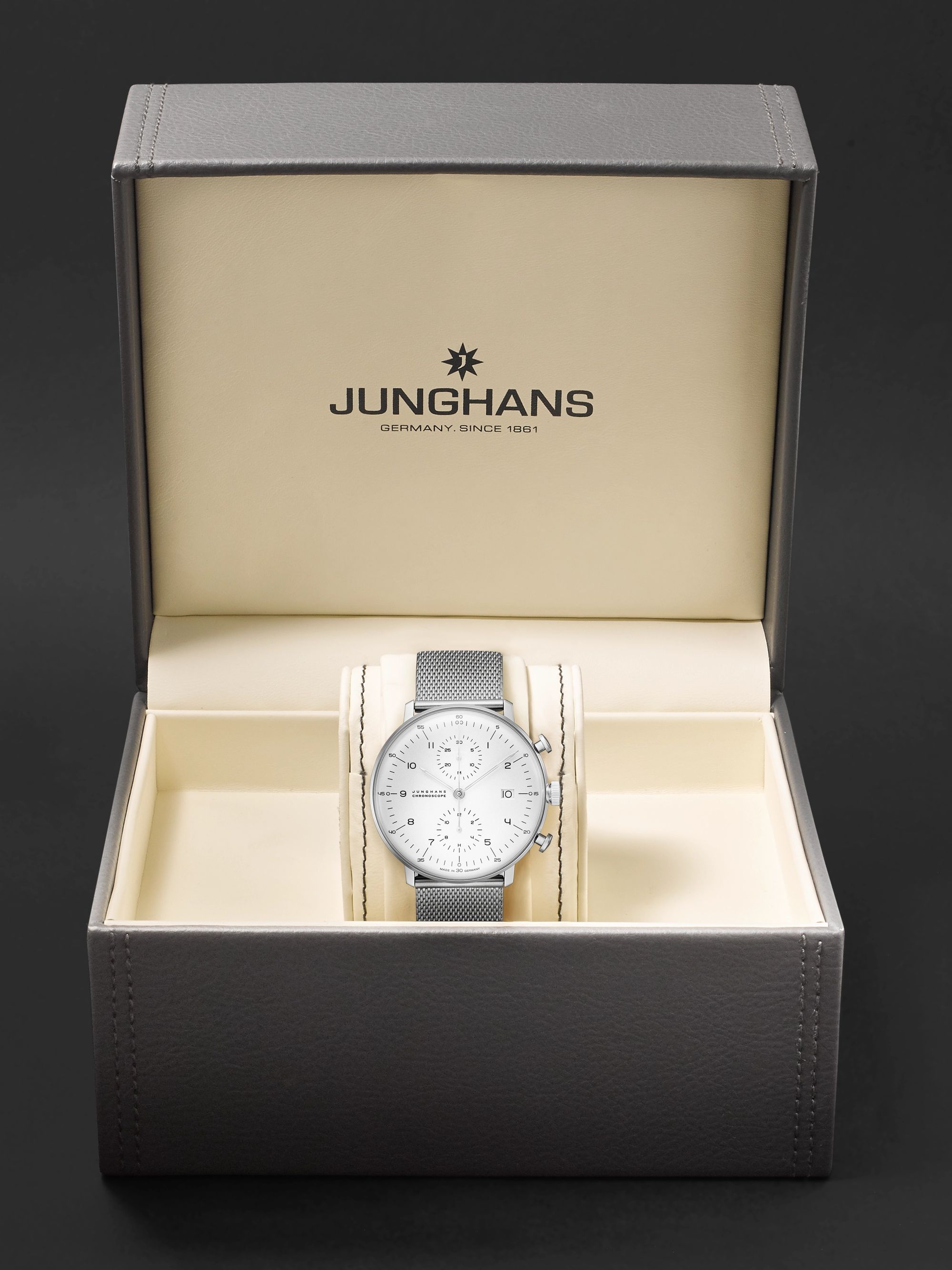 JUNGHANS Max Bill Chronoscope Automatic 40mm Stainless Steel Watch, Ref. No. 027/4003.48