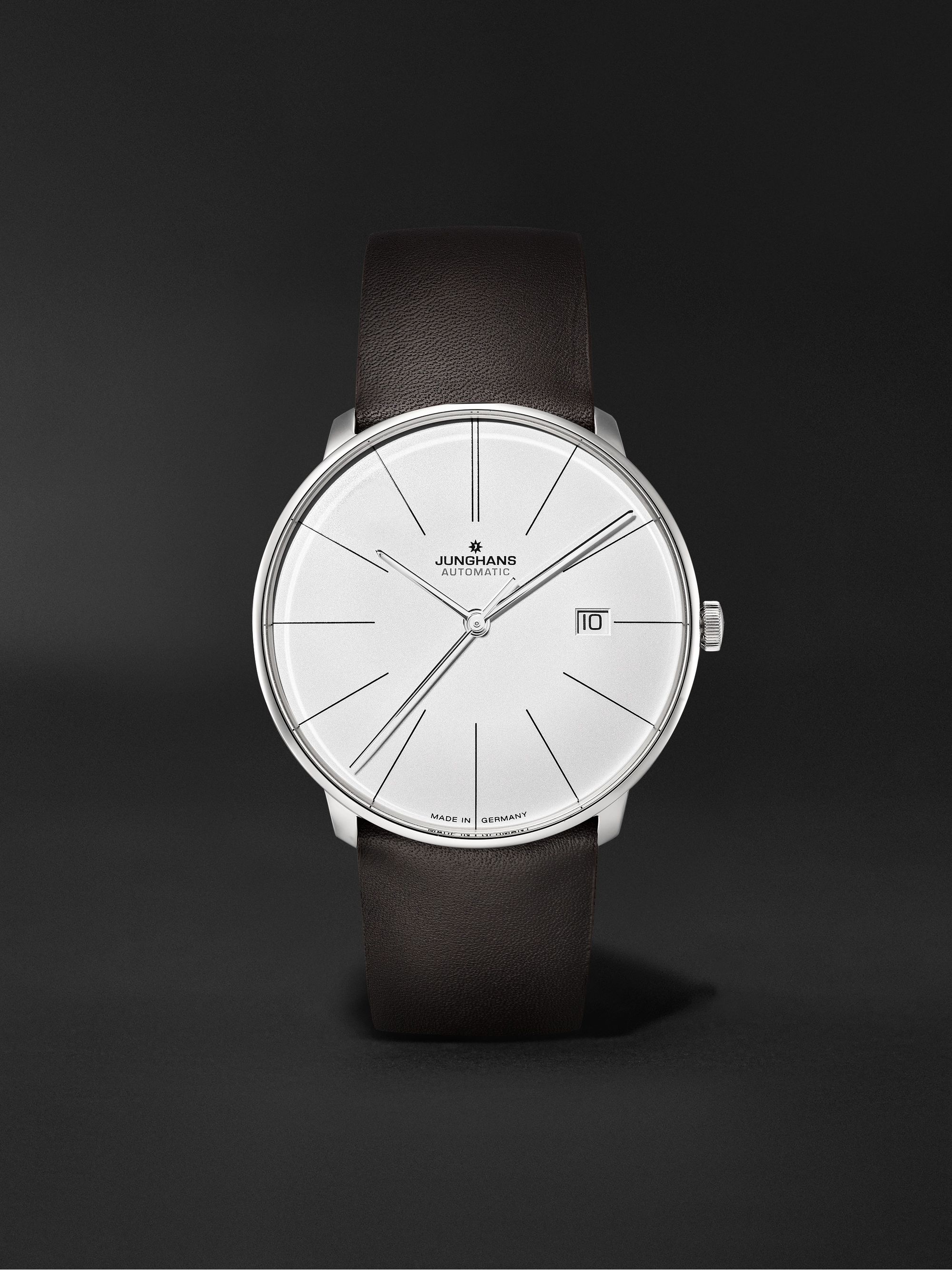 JUNGHANS Meister Fein Automatic 39.5mm Stainless Steel and Leather Watch, Ref. No. 27/4152.00