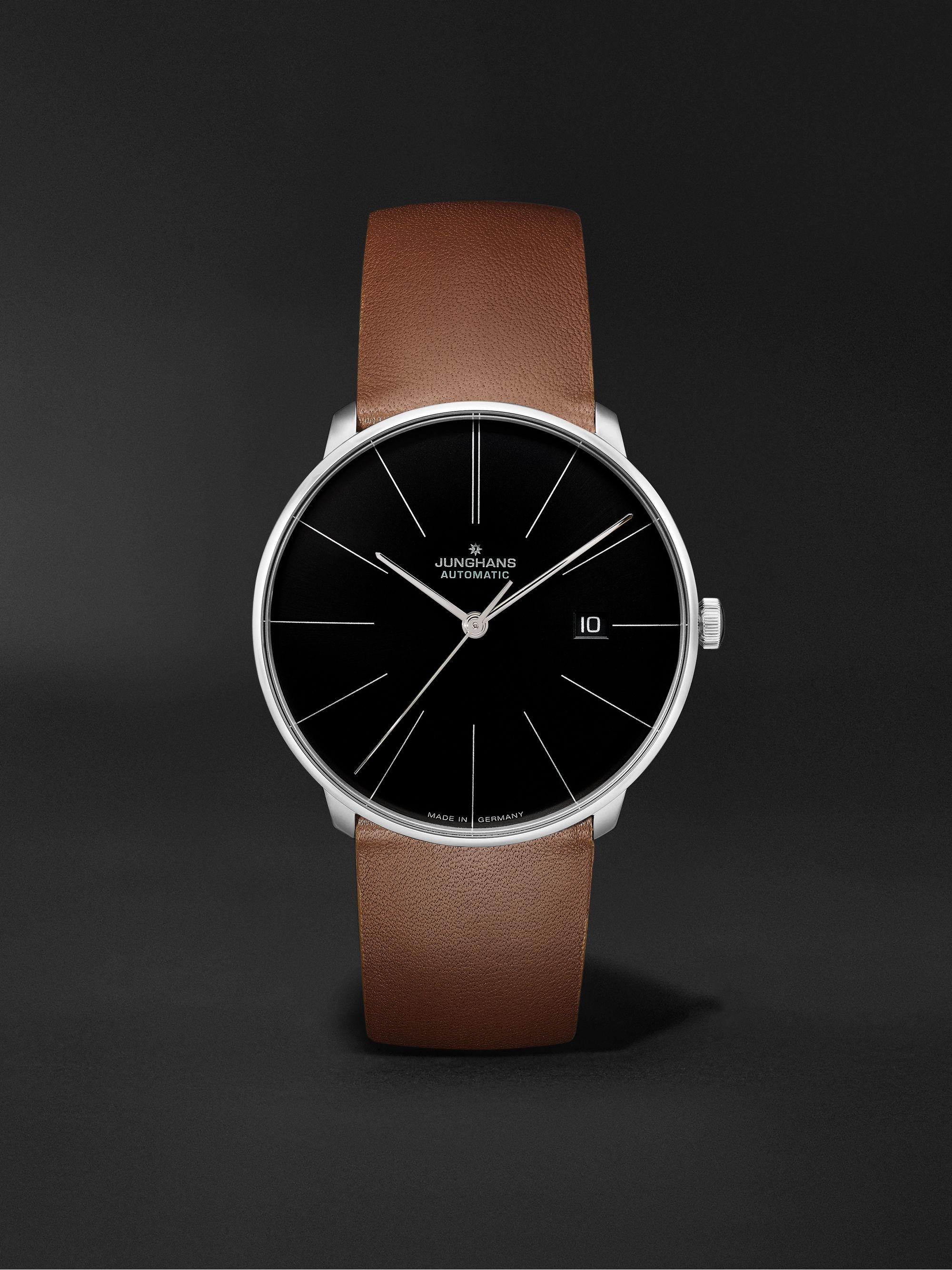 JUNGHANS Meister Fein Automatic 39.5mm Stainless Steel and Leather Watch, Ref. No. 027/4154.00