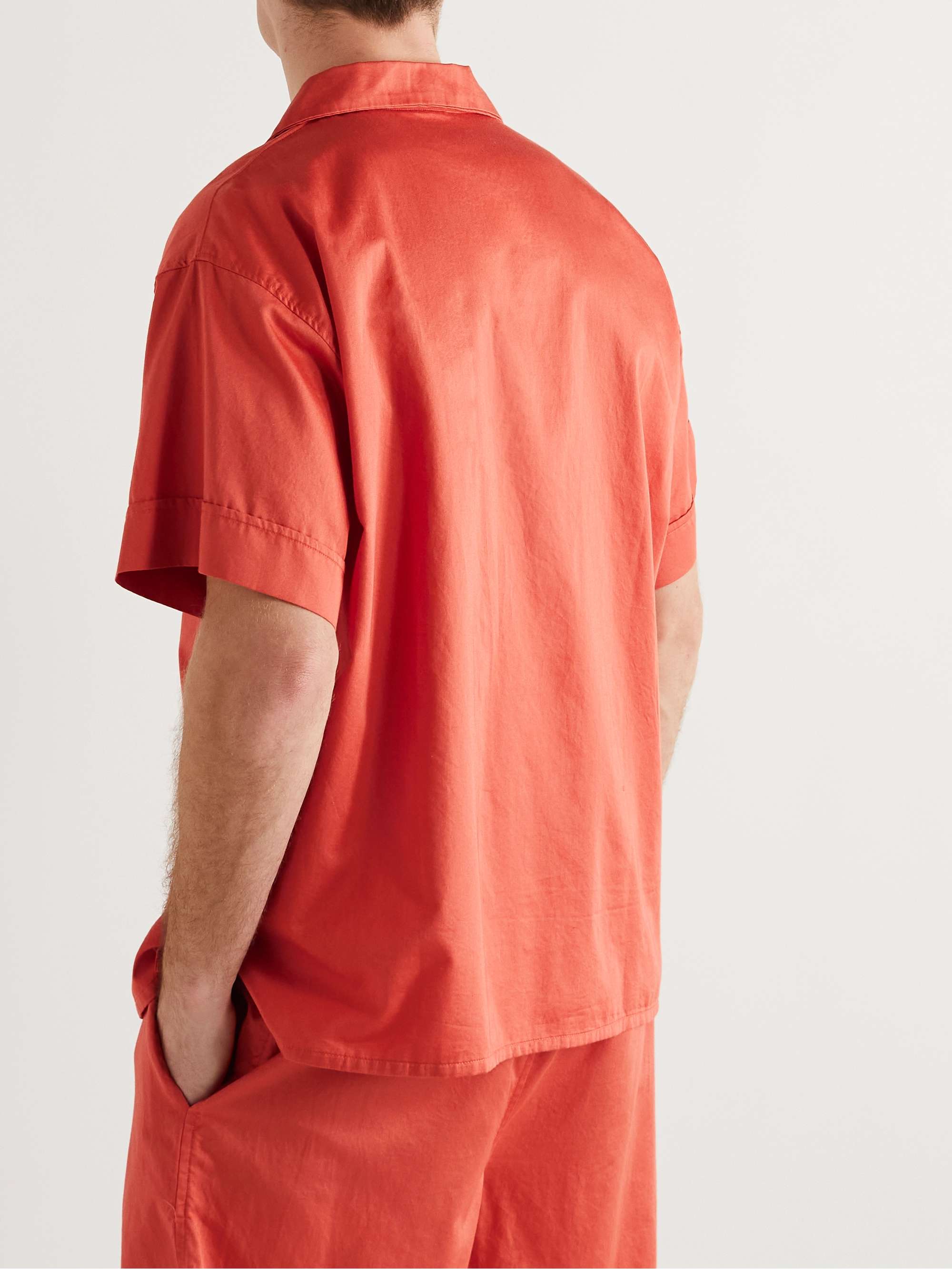 CLEVERLY LAUNDRY Camp-Collar Superfine Cotton Pyjama Shirt