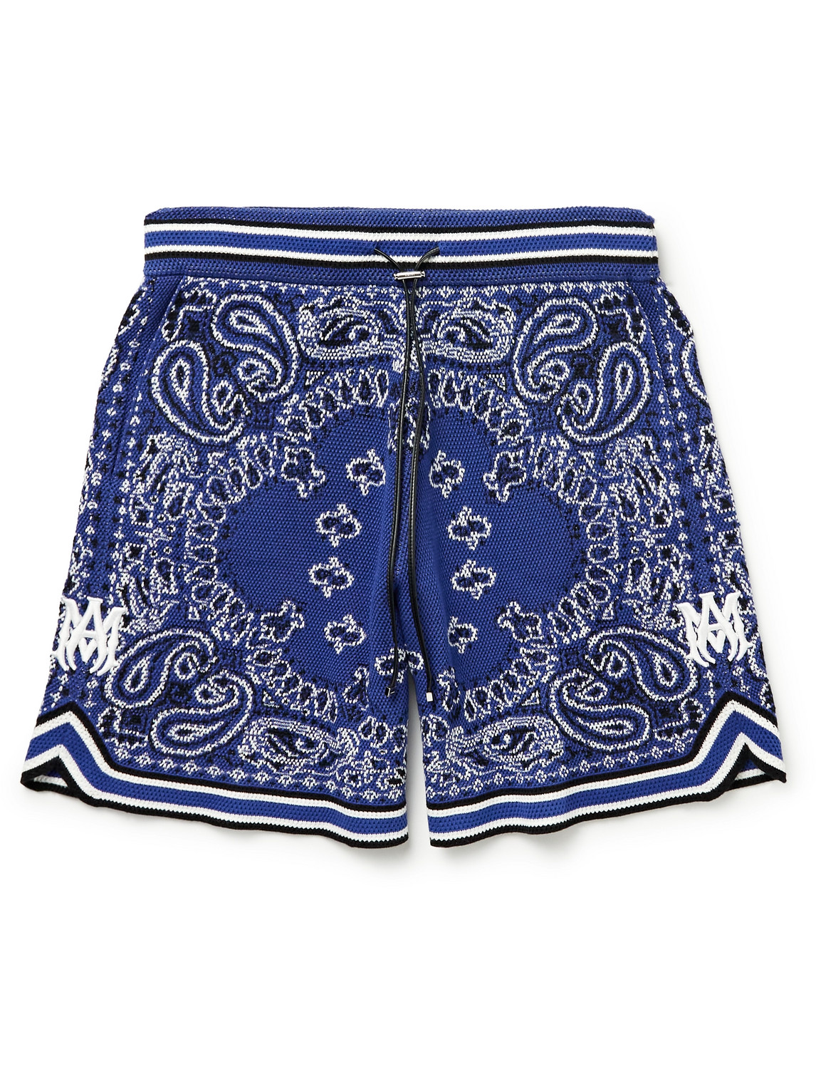Bandana-Jacquard Cotton and Cashmere-Blend Drawstring Shorts