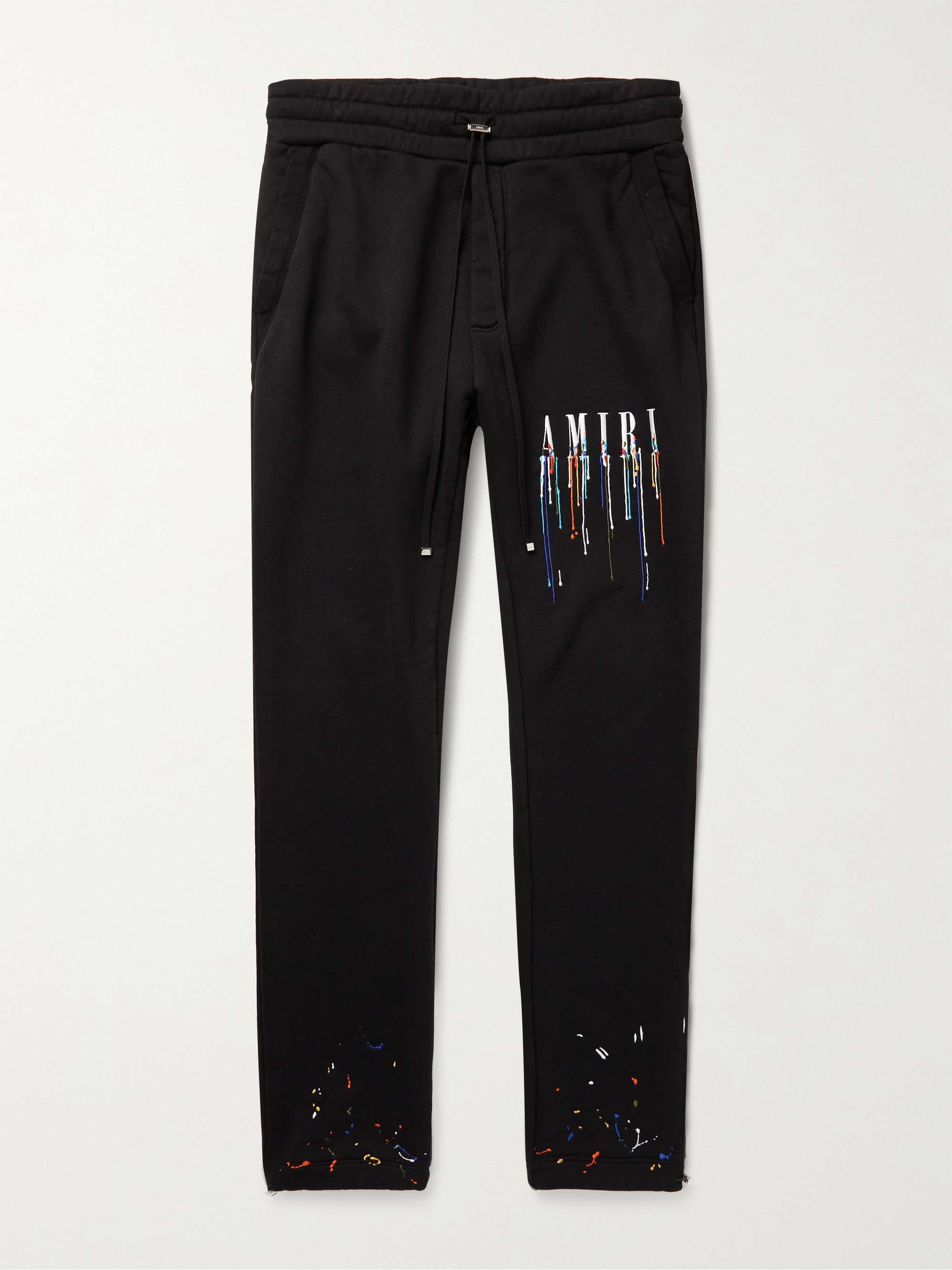 AMIRI Tapered Logo-Embroidered Cotton-Jersey Sweatpants
