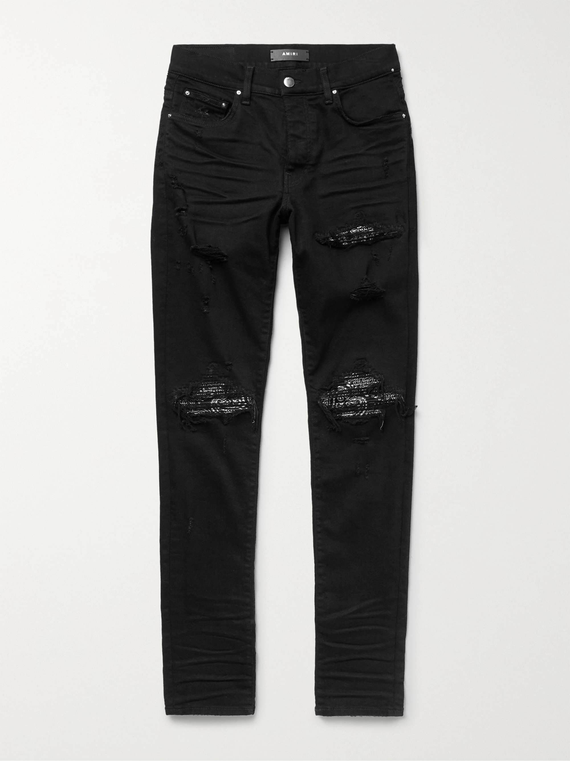 AMIRI MX1 Skinny-Fit Panelled Distressed Jeans