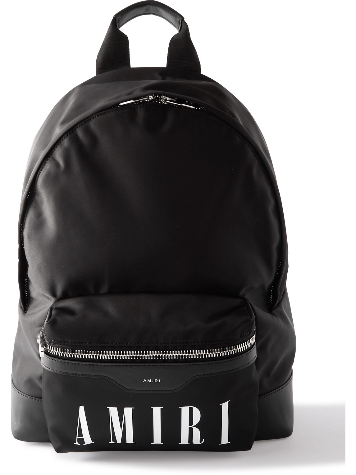 Leather-Trimmed Logo-Print Nylon Backpack