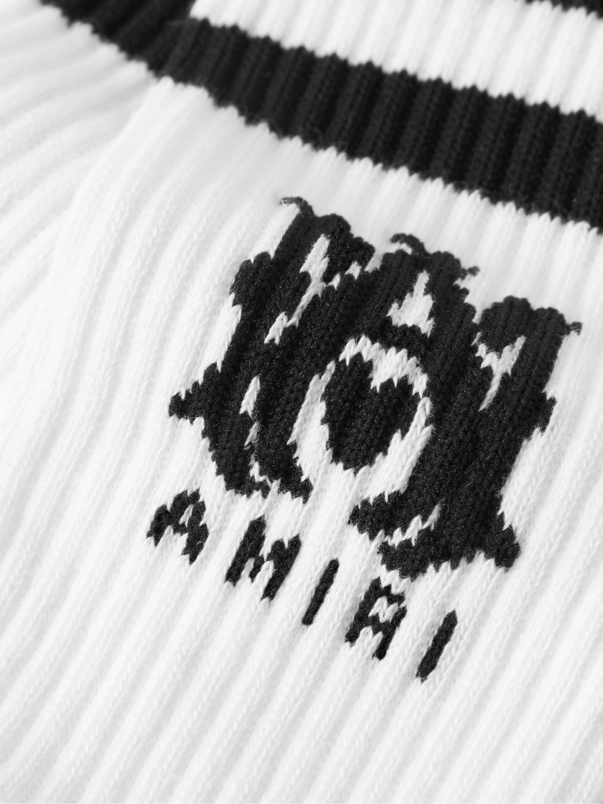 AMIRI Logo-Intarsia Ribbed Stretch Cotton-Blend Socks