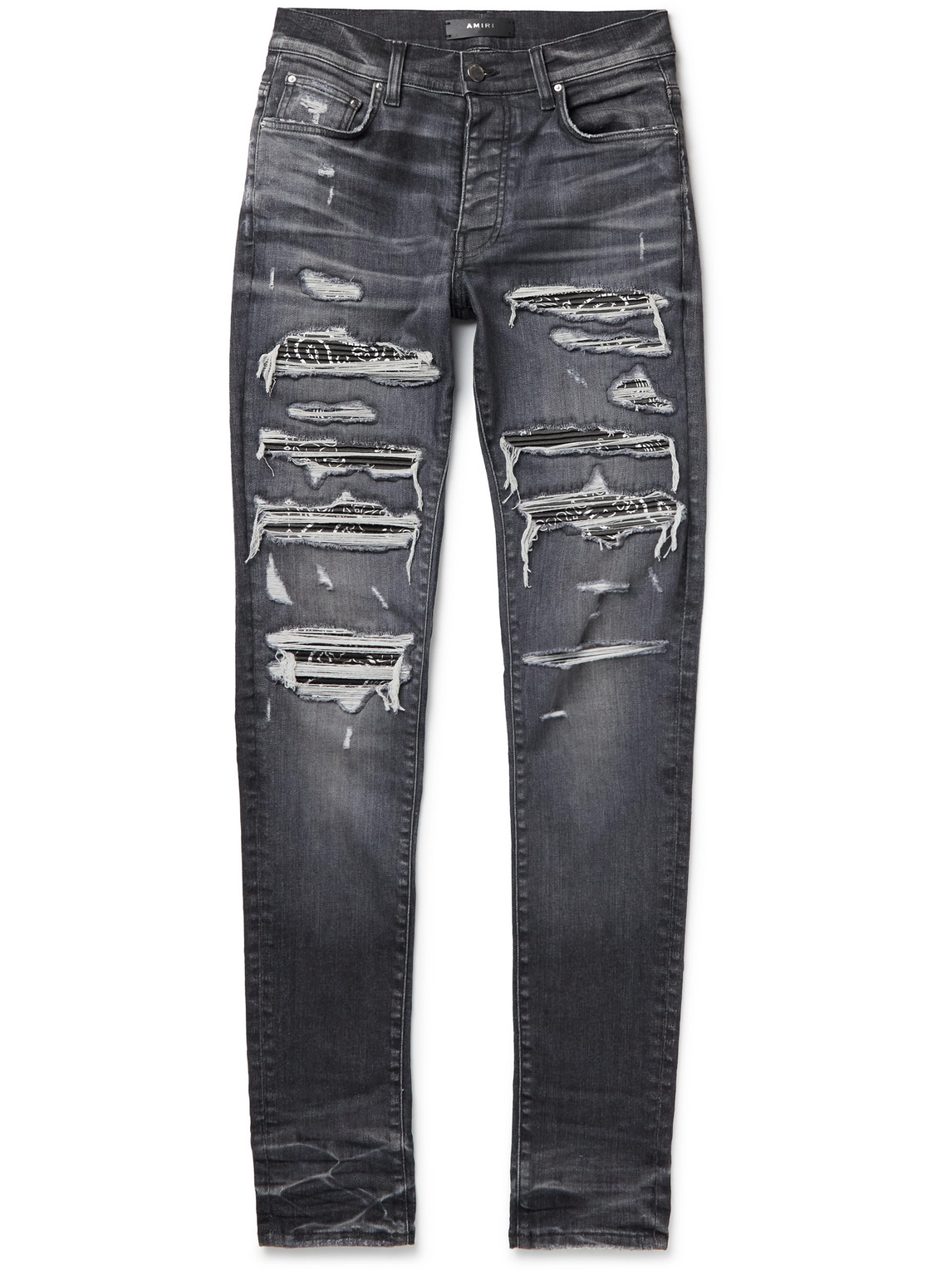 Thrasher Skinny-Fit Panelled Distressed Jeans
