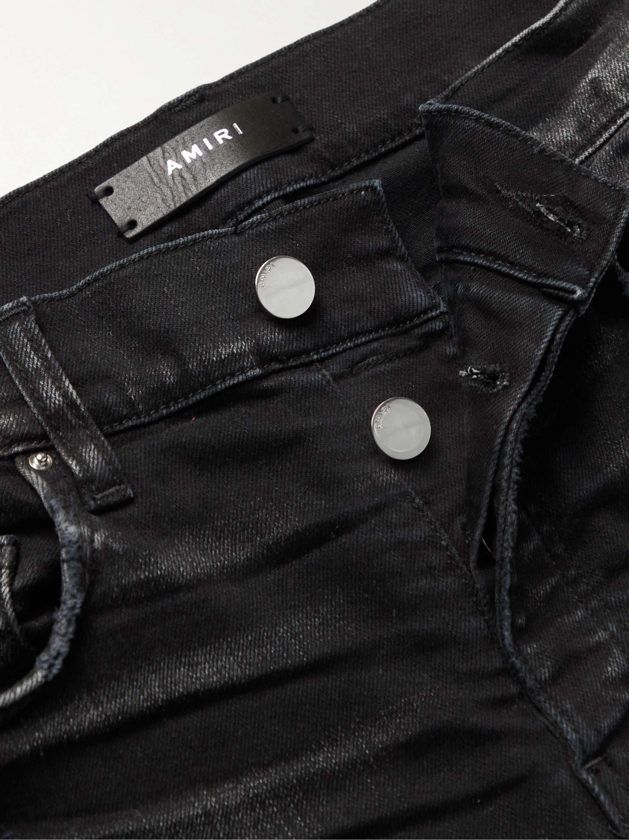AMIRI Skinny-Fit Appliquéd Panelled Distressed Jeans