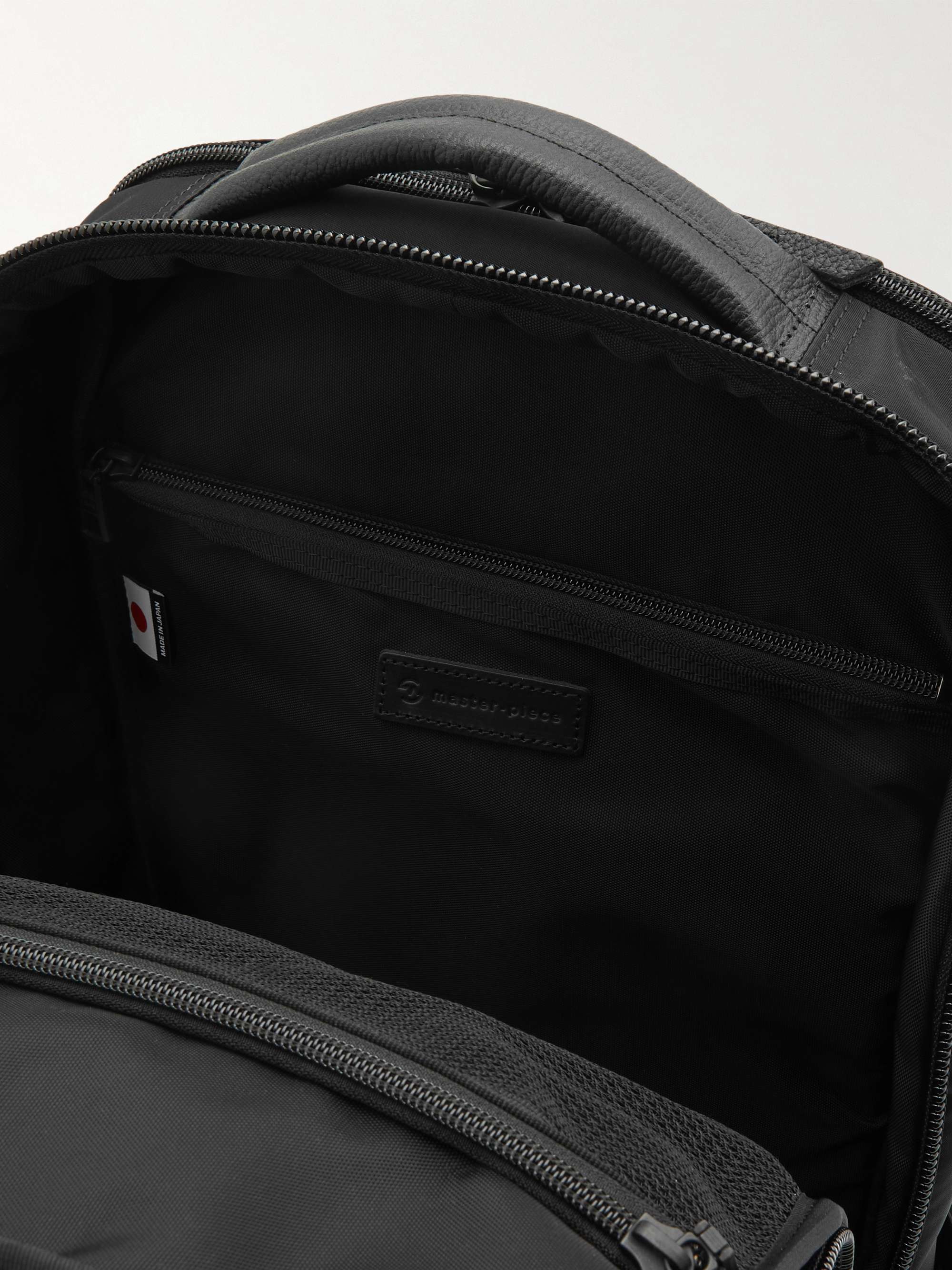 MASTER-PIECE Rise Leather-Trimmed CORDURA Nylon Backpack