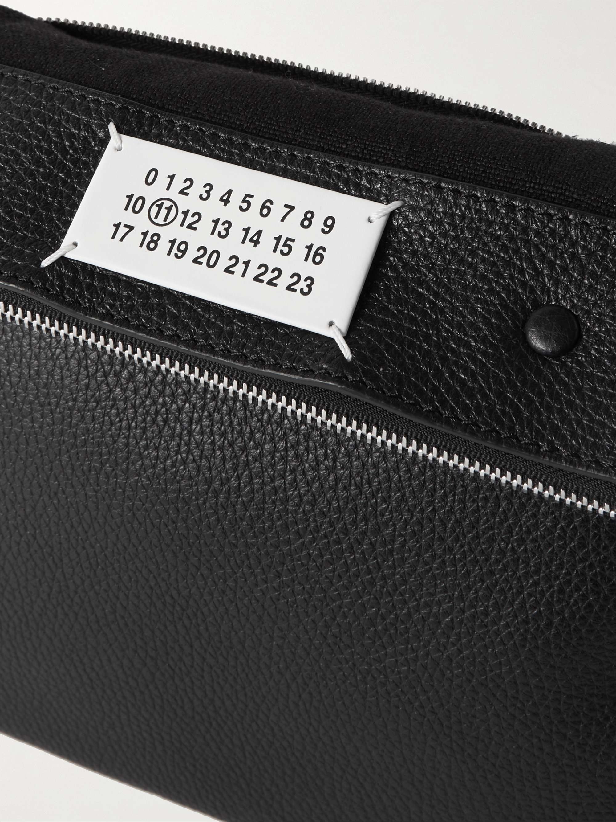 MAISON MARGIELA 5AC Logo-Appliquéd Full-Grain Leather Messenger Bag