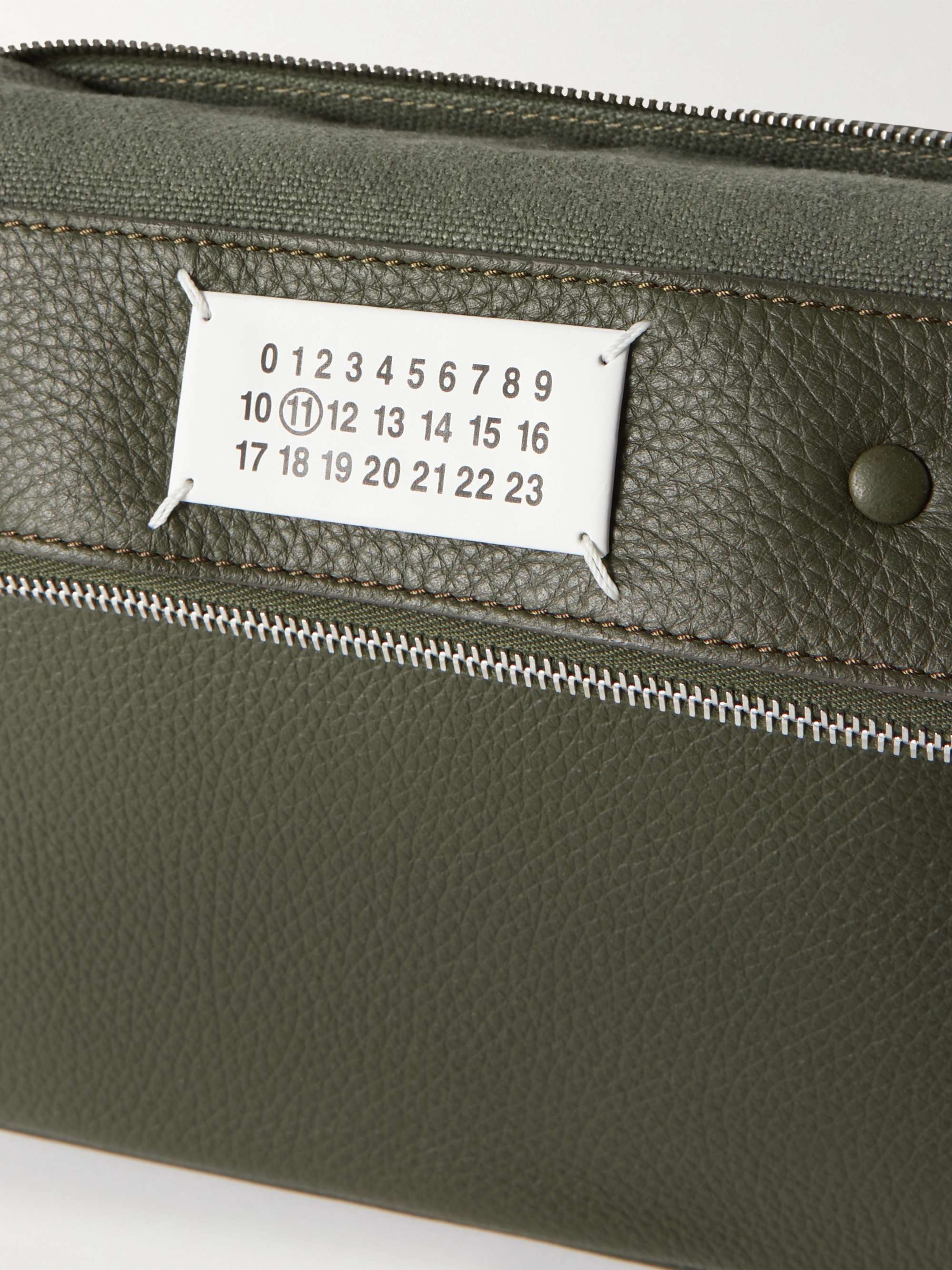 MAISON MARGIELA 5AC Logo-Appliquéd Full-Grain Leather Messenger Bag