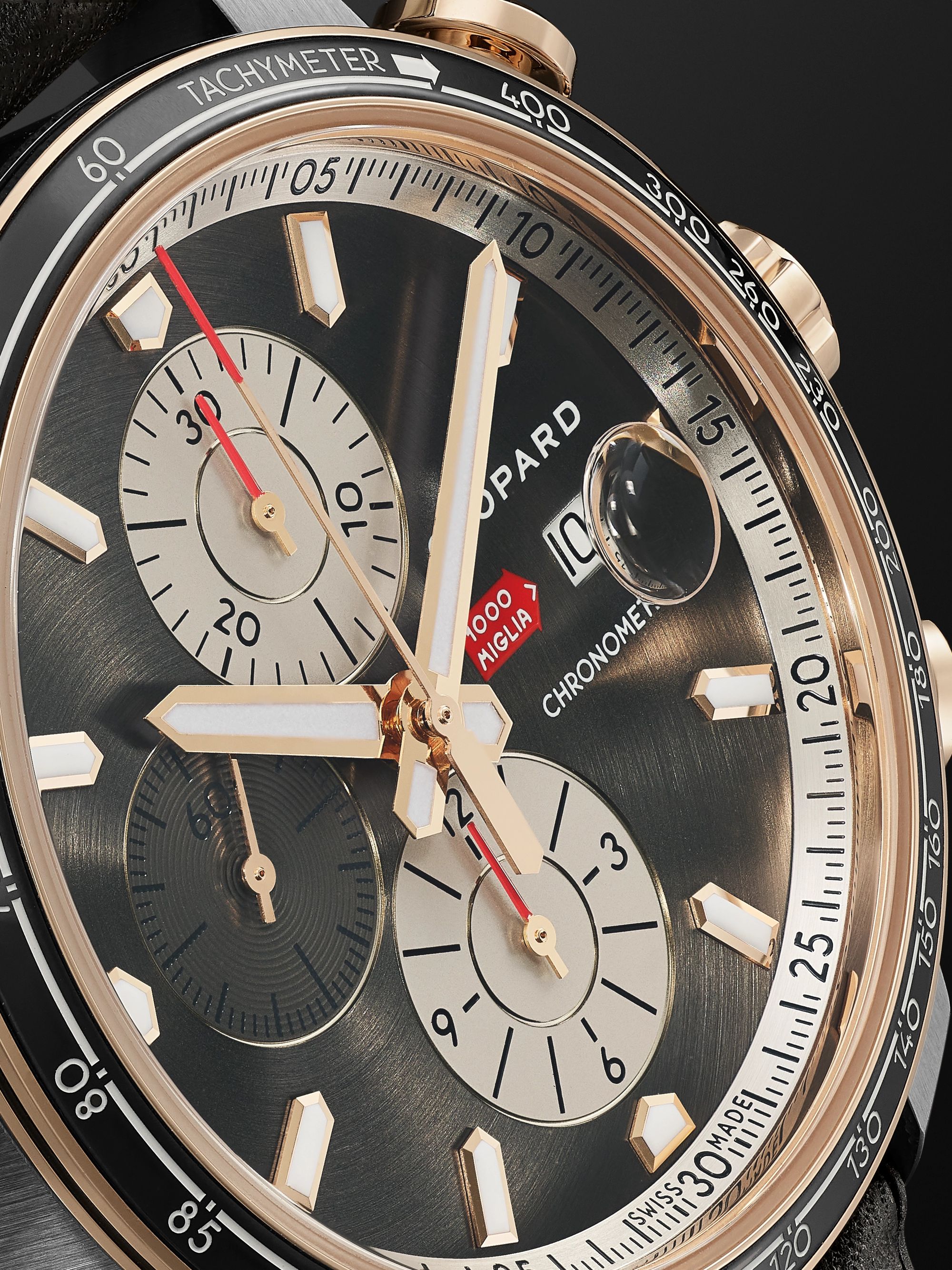CHOPARD Mille Miglia 2021 Race Edition Limited Edition Automatic Chronograph 44mm Stainless Steel, 18-Karat Rose Gold and Leather Watch, Ref. No. 168589-3028